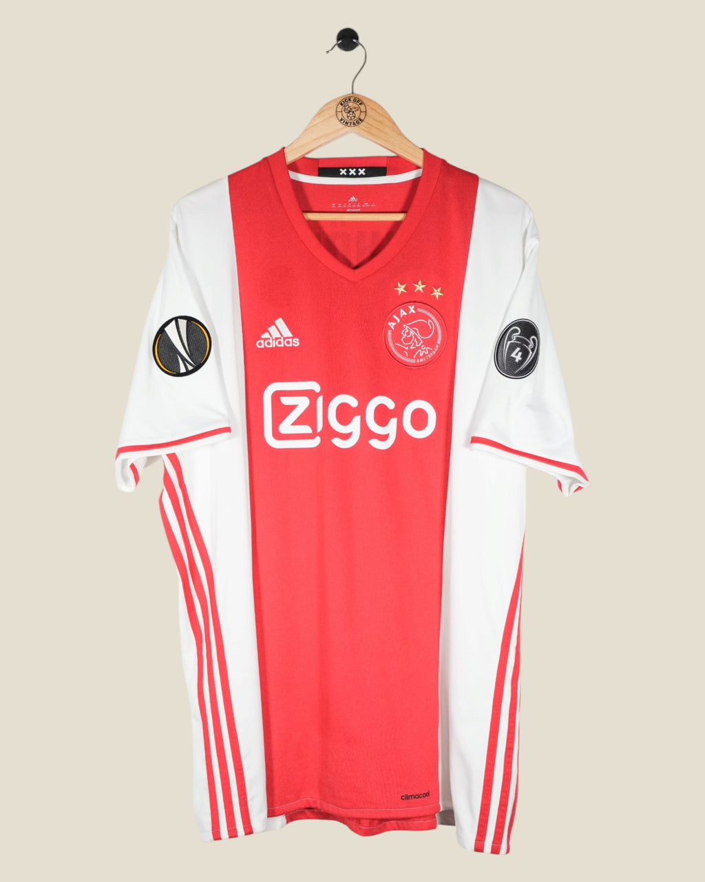 AJAX 2016/17 SCHONE EUROPA LEAGUE HOME SHIRT (XXL) ADIDAS