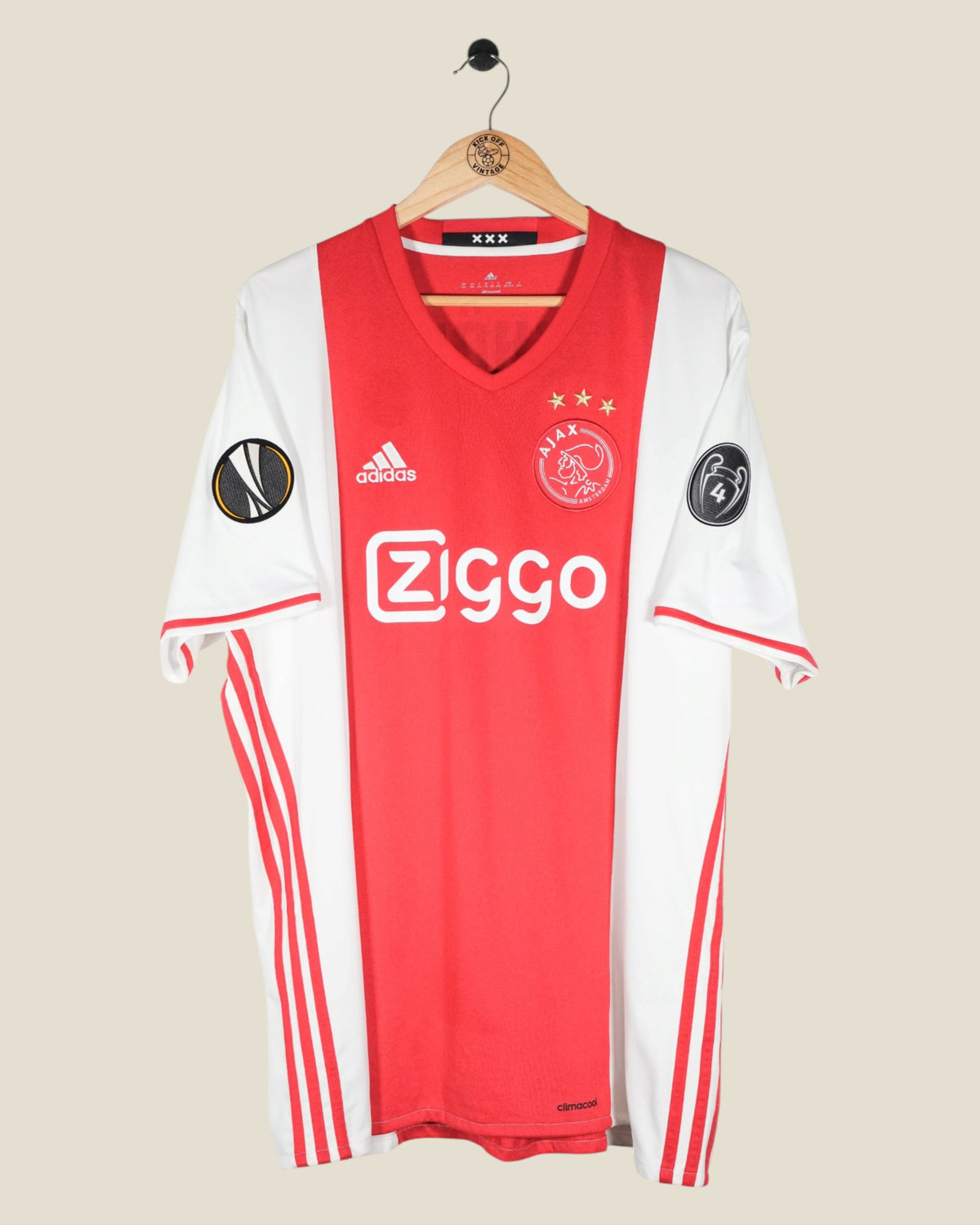 AJAX 2016/17 SCHONE EUROPA LEAGUE HOME SHIRT (XXL) ADIDAS