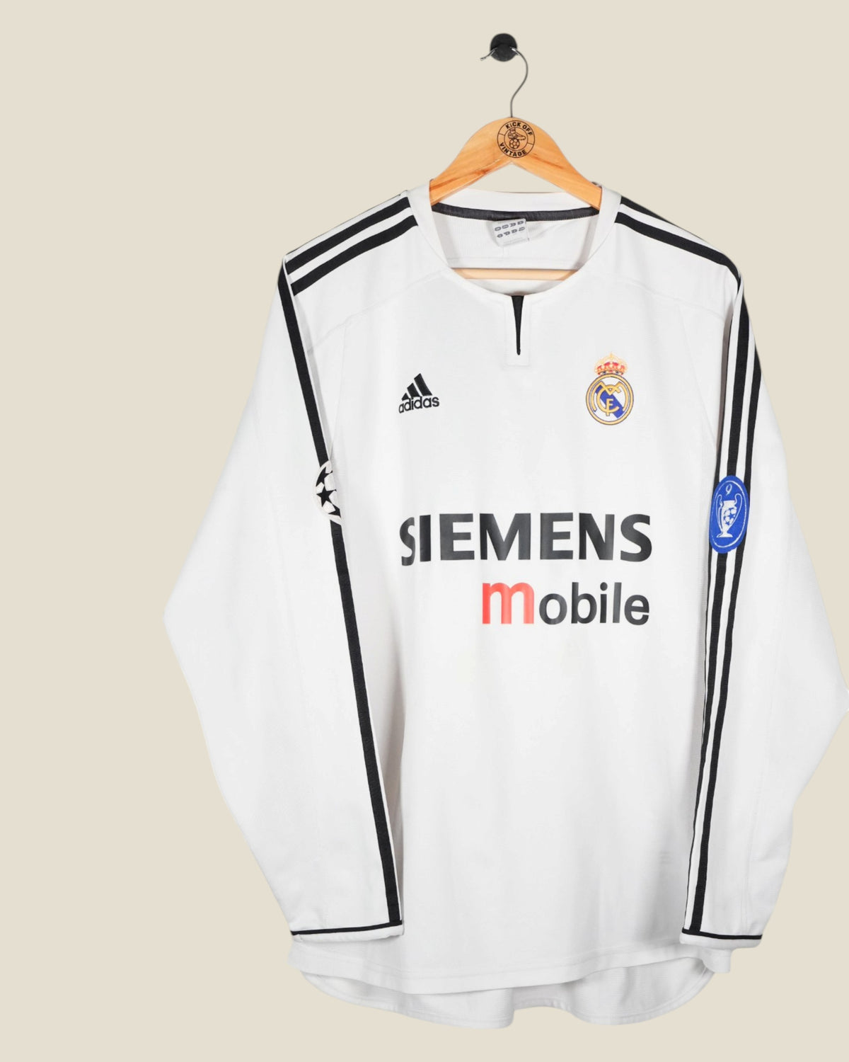 REAL MADRID 2003/04 RONALDO EUROPEAN SHIRT L/S (L) ADIDAS