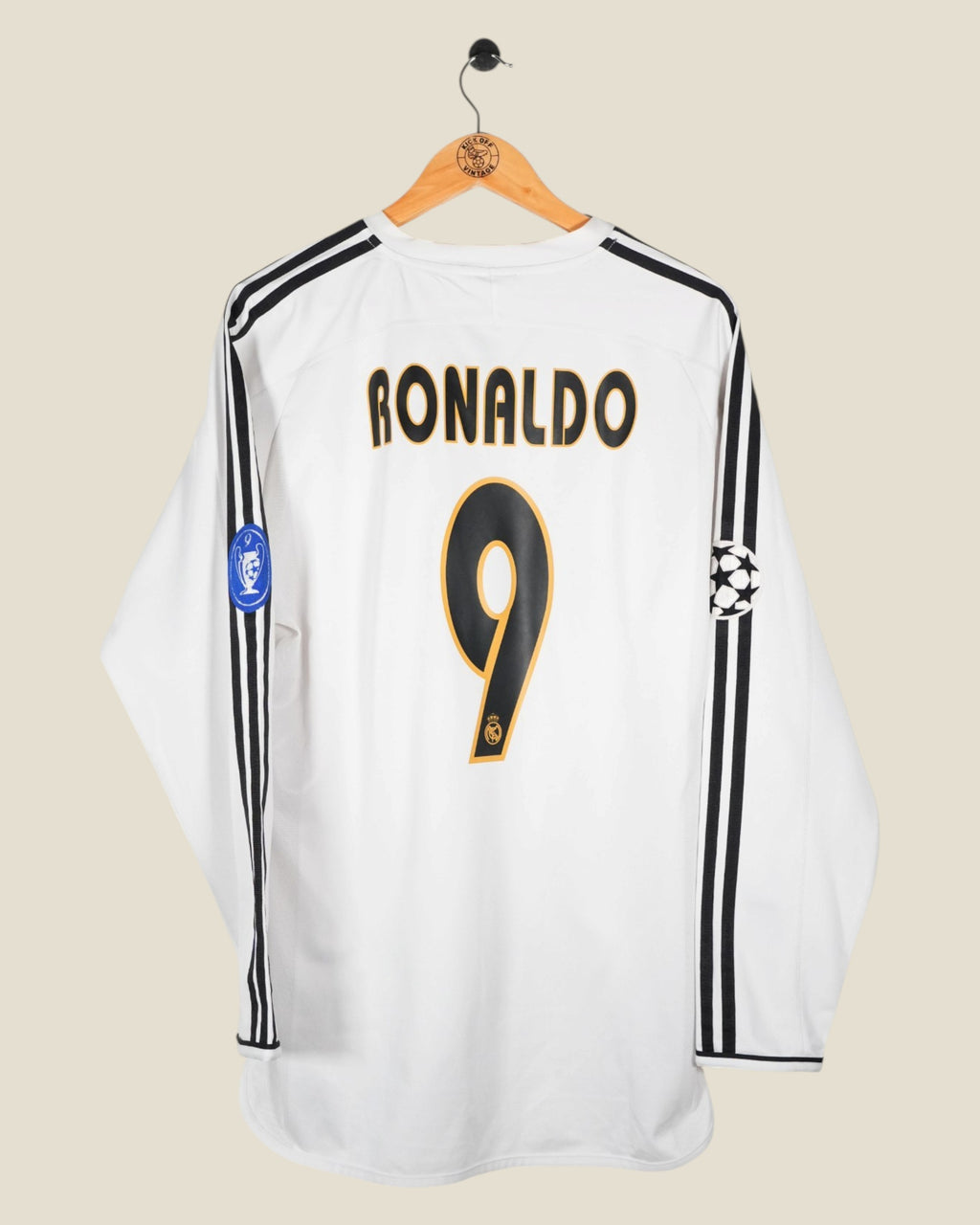 REAL MADRID 2003/04 RONALDO EUROPEAN SHIRT L/S (L) ADIDAS