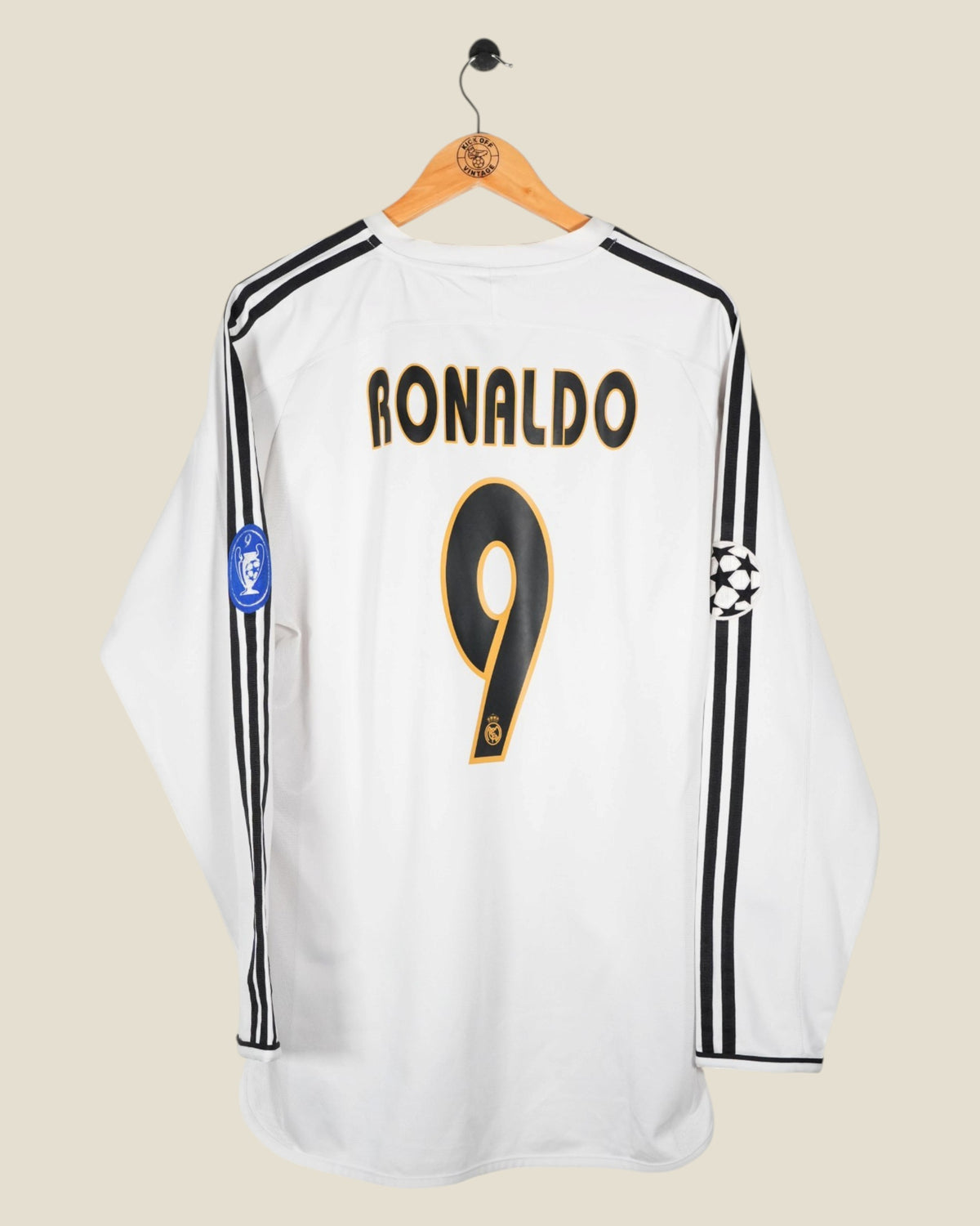 REAL MADRID 2003/04 RONALDO EUROPEAN SHIRT L/S (L) ADIDAS