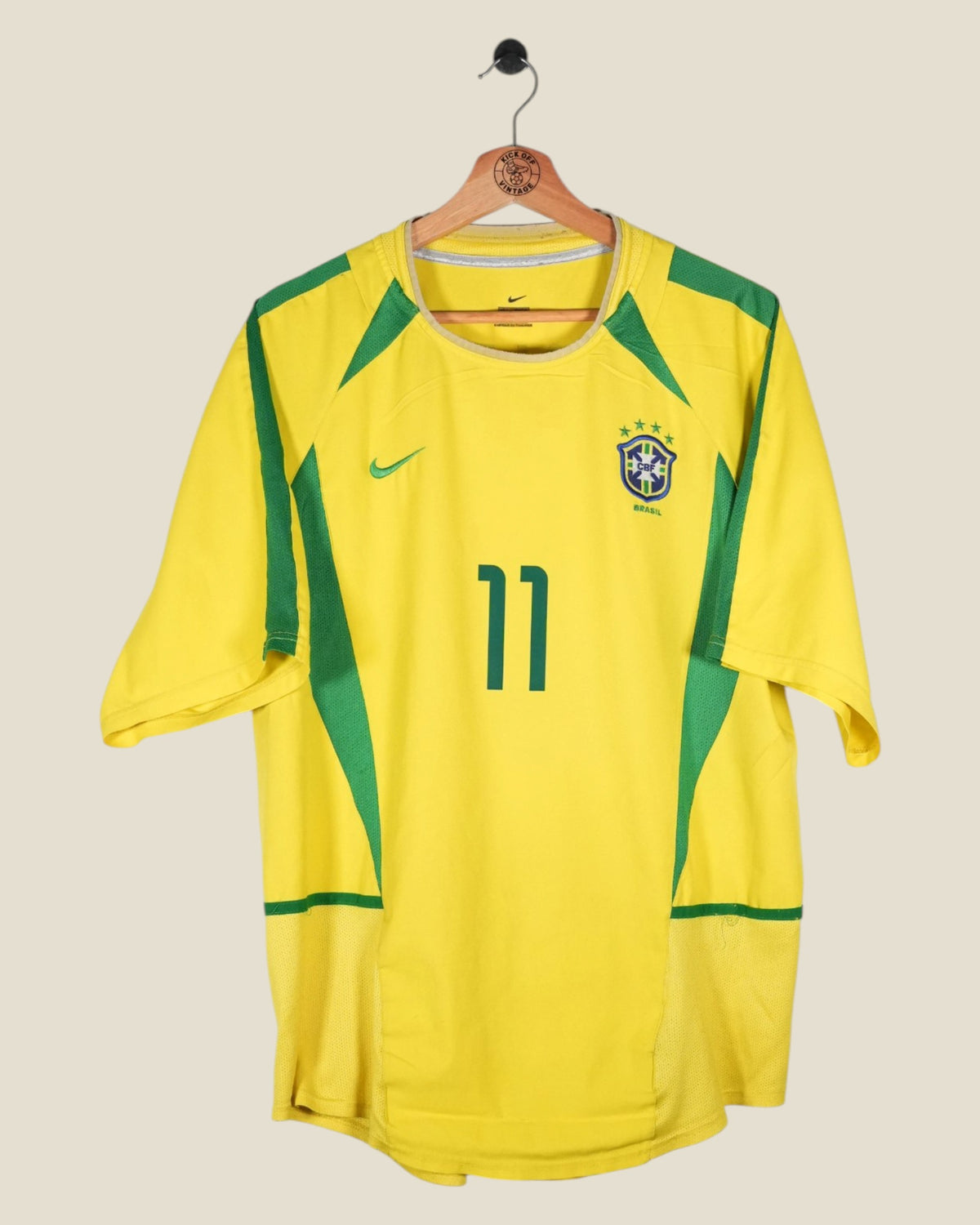 BRAZIL 2002 RONALDINHO HOME SHIRT (L) NIKE