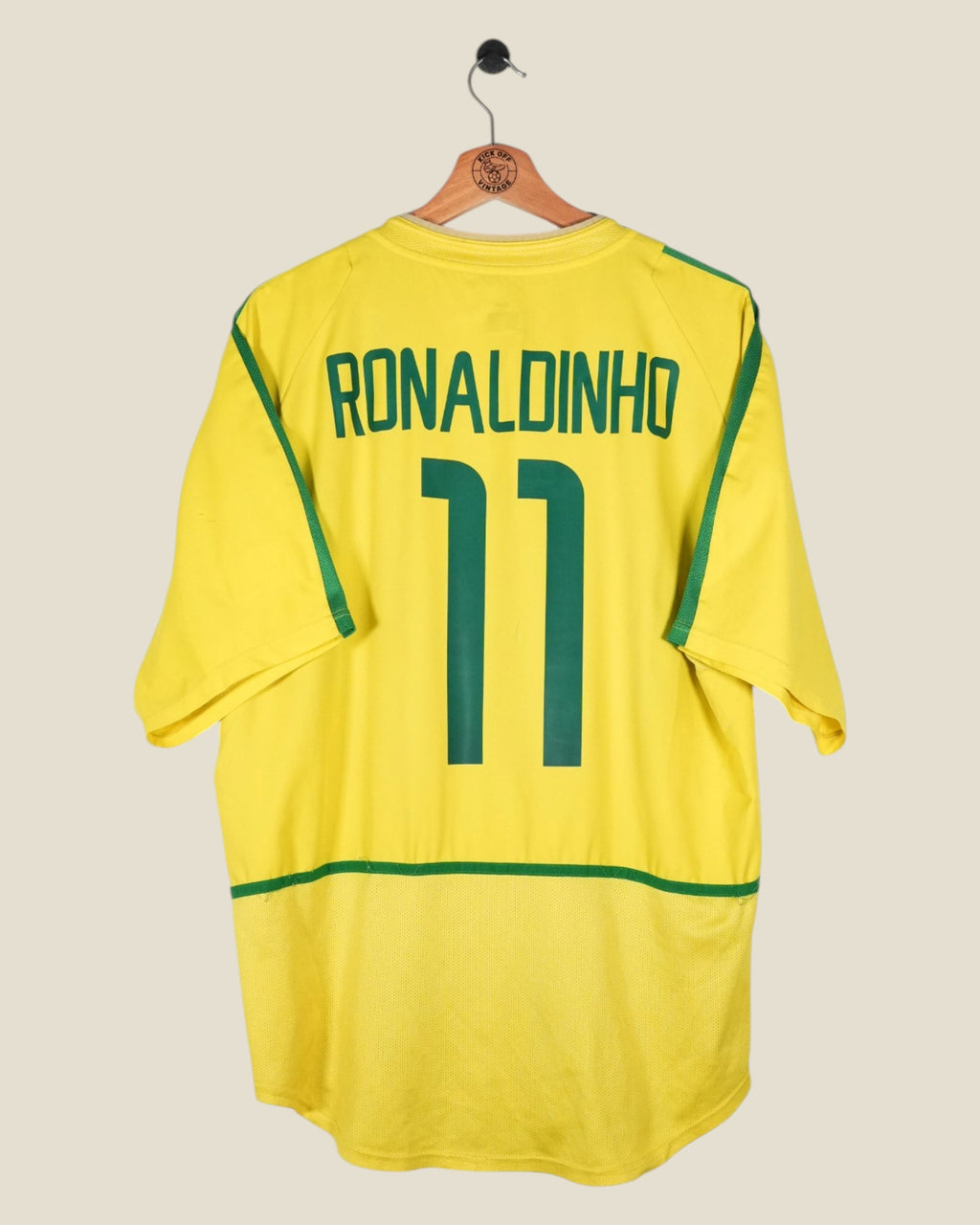 BRAZIL 2002 RONALDINHO HOME SHIRT (L) NIKE