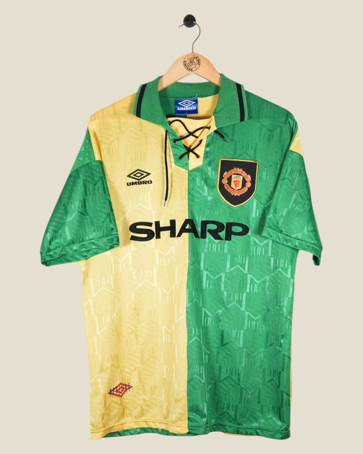 MANCHESTER UNITED 1992/94 CANTONA THIRD SHIRT (L) UMBRO