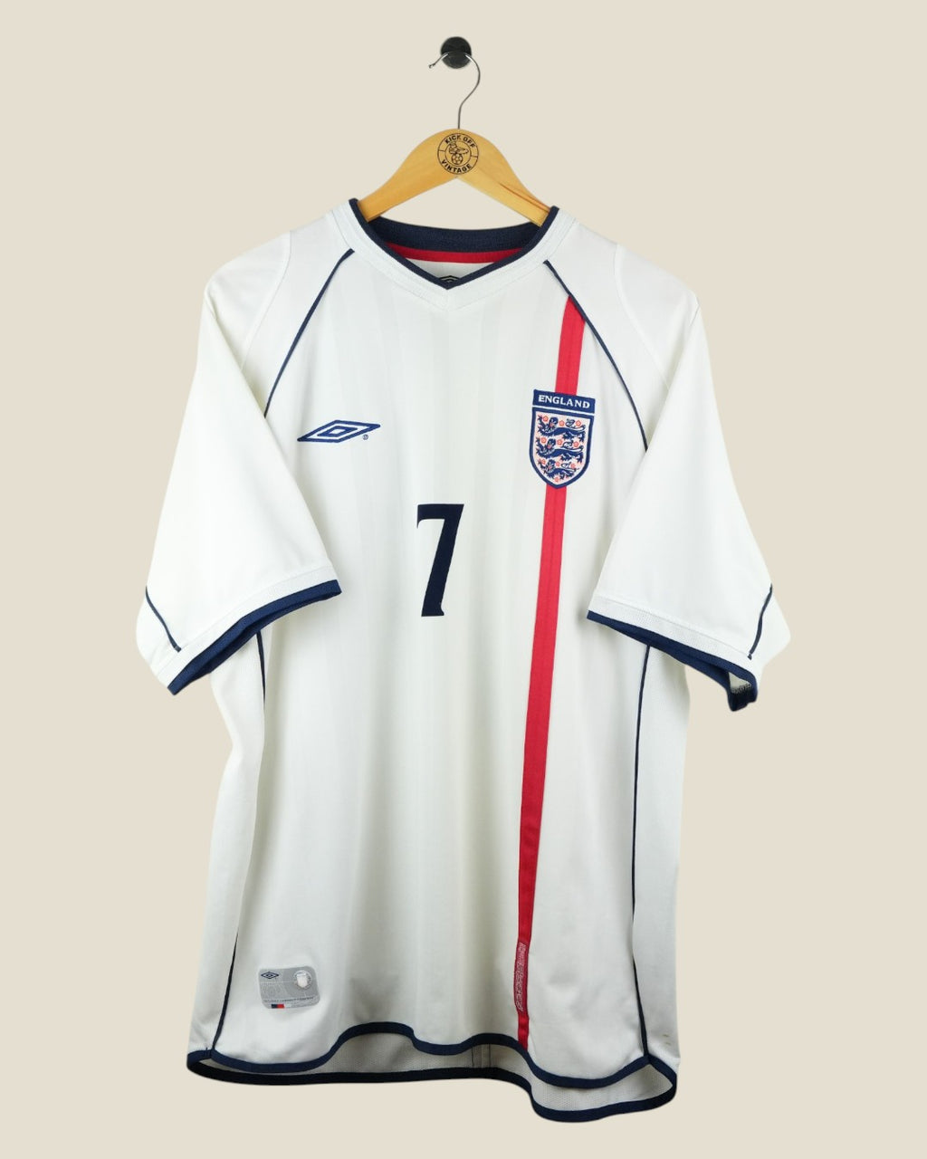 ENGLAND 2002 BECKHAM HOME SHIRT (XL) UMBRO
