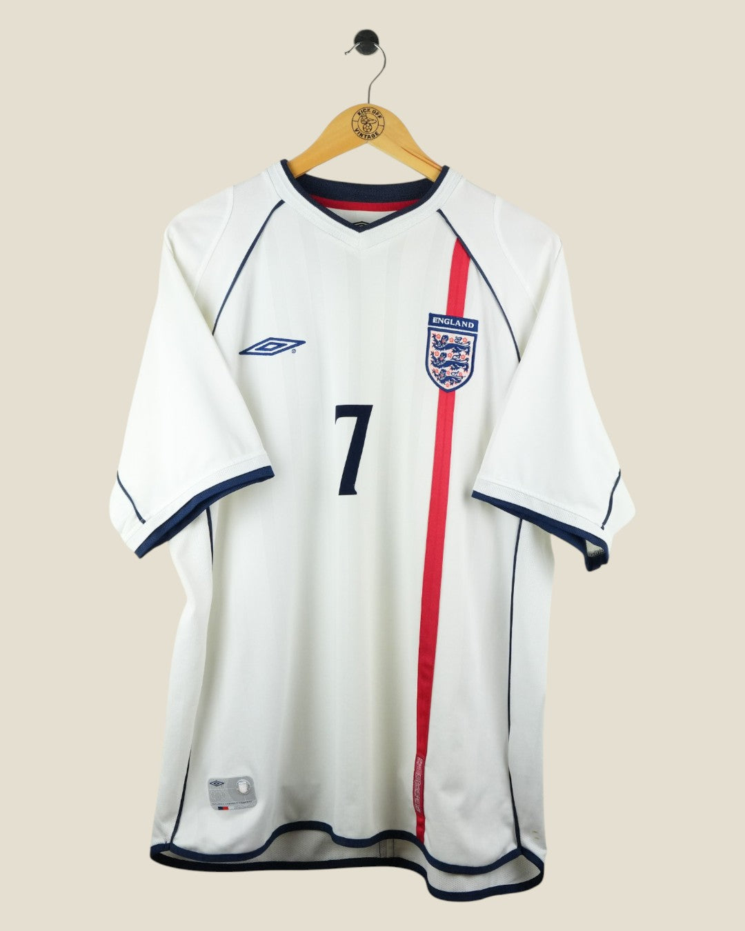 ENGLAND 2002 BECKHAM HOME SHIRT (XL) UMBRO