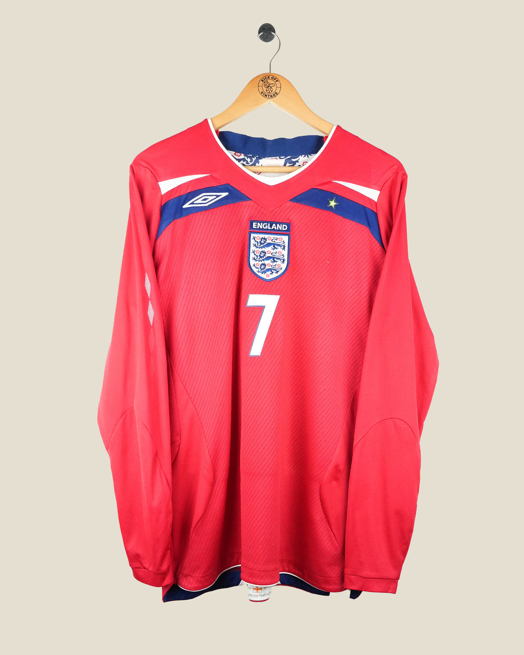 ENGLAND 2008 BECKHAM AWAY L/S SHIRT (L) UMBRO