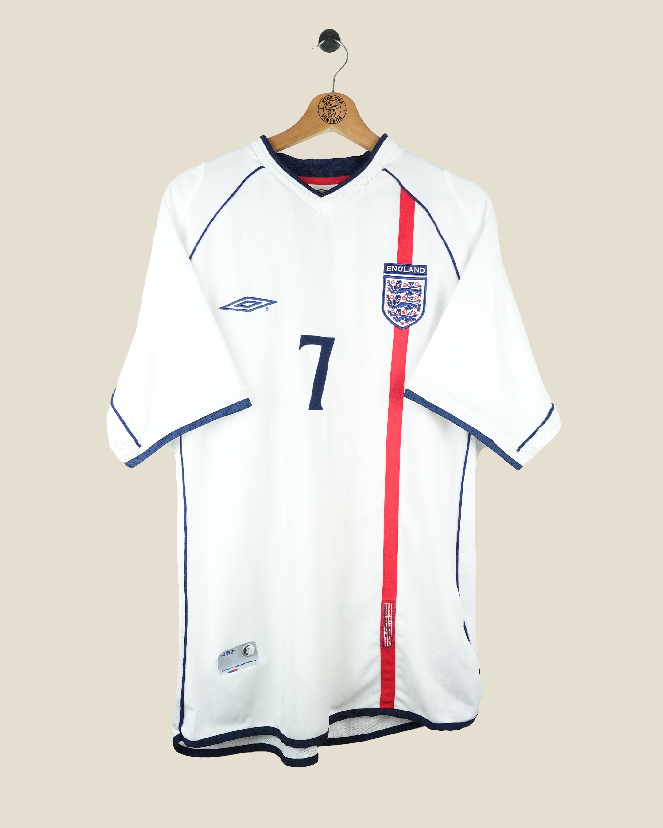 ENGLAND 2002 BECKHAM HOME SHIRT (XL) UMBRO