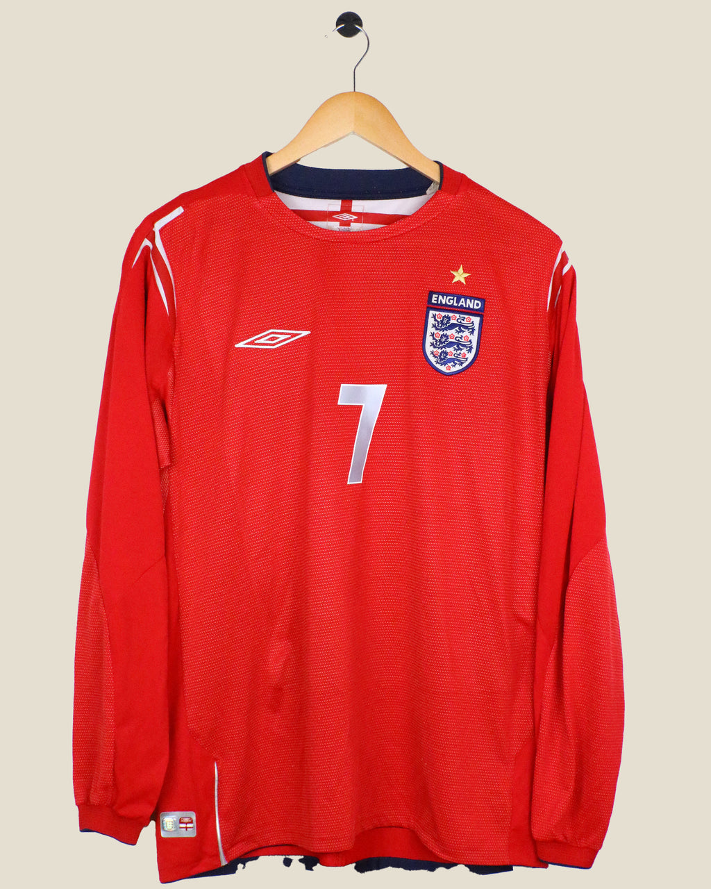 ENGLAND 2004 BECKHAM #7 AWAY L/S (L) UMBRO