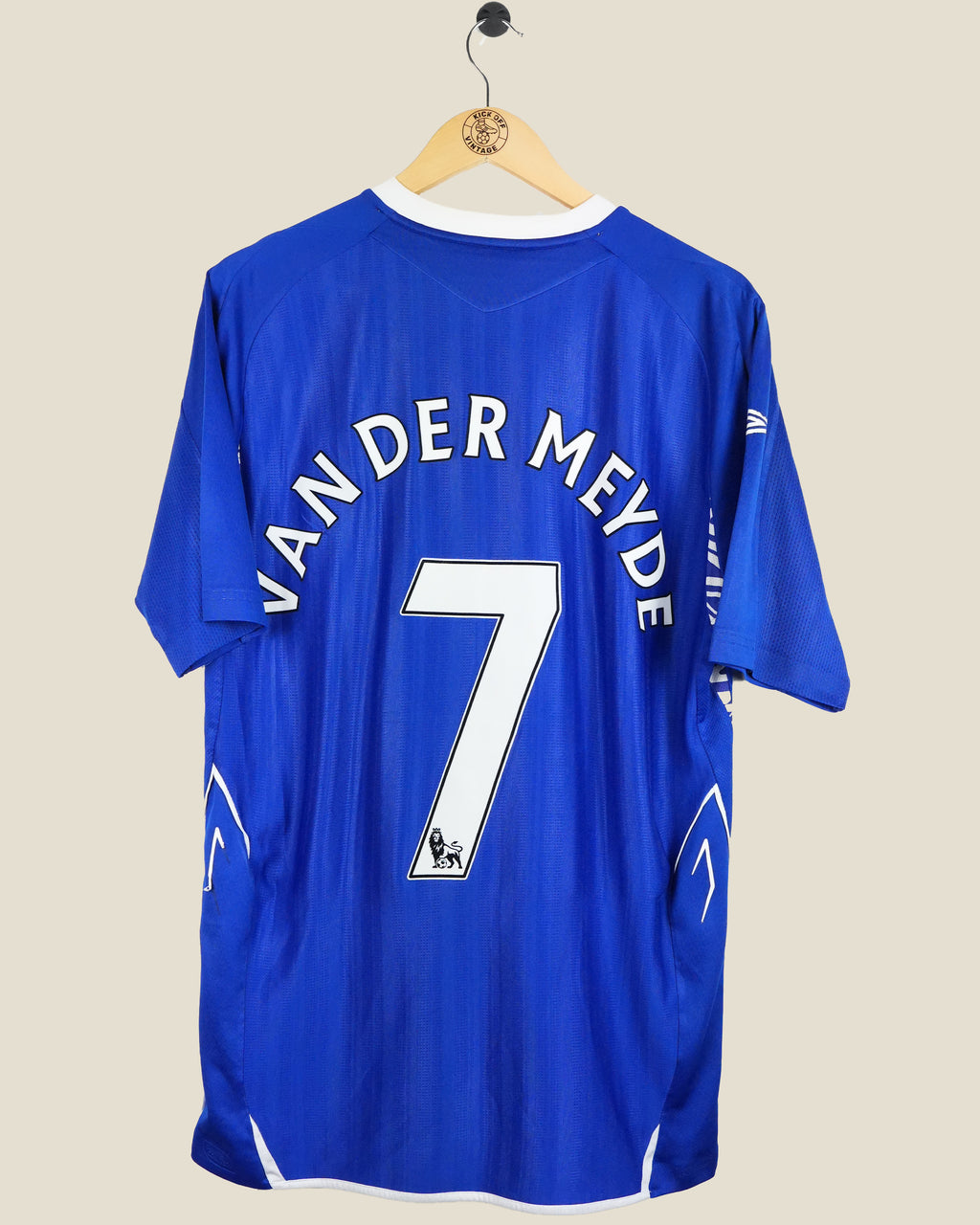 EVERTON 2007/08 VAN DER MEYDE HOME SHIRT (L) UMBRO