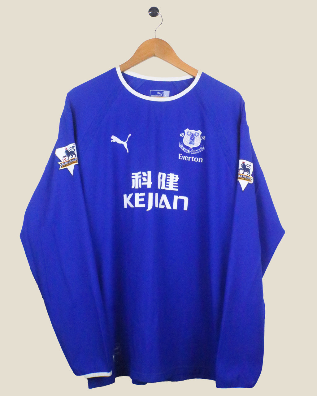 EVERTON 2003/04 ROONEY #18 HOME L/S (XL) PUMA