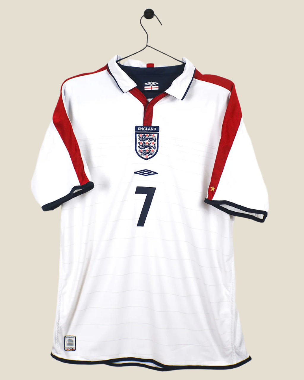 ENGLAND 2004 BECKHAM #7 HOME SHIRT (L) UMBRO