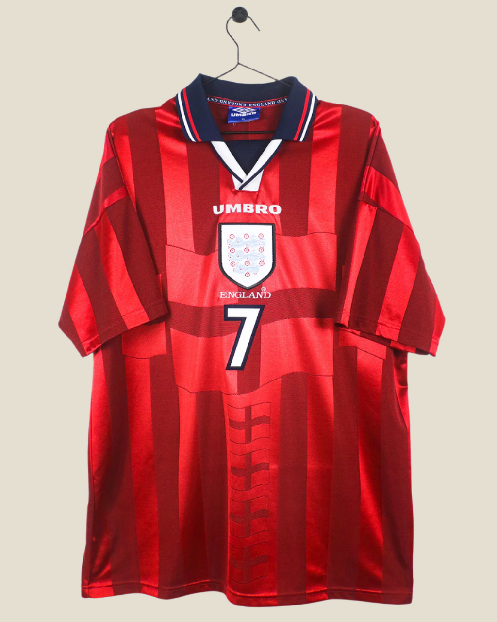 ENGLAND 1998 BECKHAM #7 AWAY SHIRT (XL) UMBRO