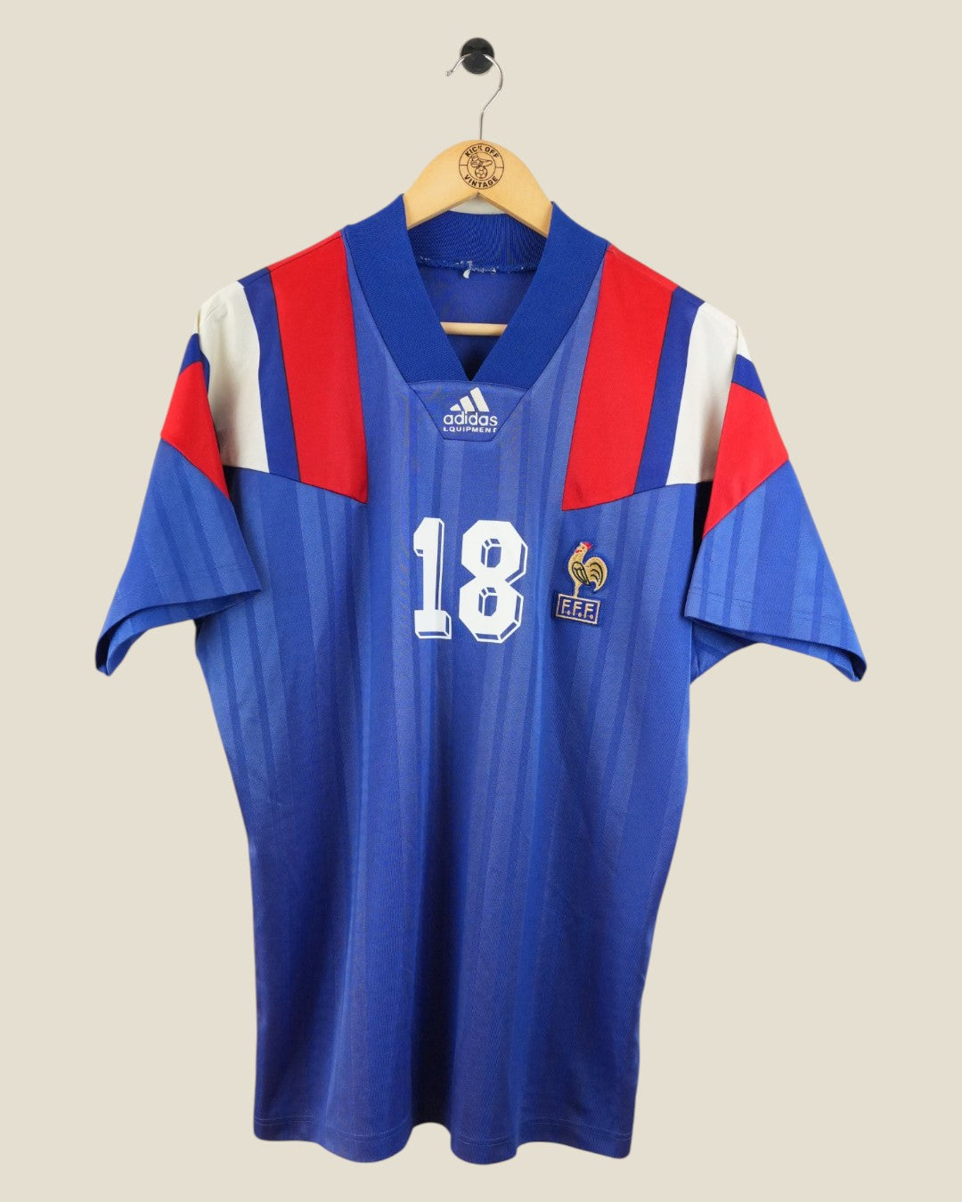 FRANCE 1992 CANTONA HOME SHIRT (L) ADIDAS