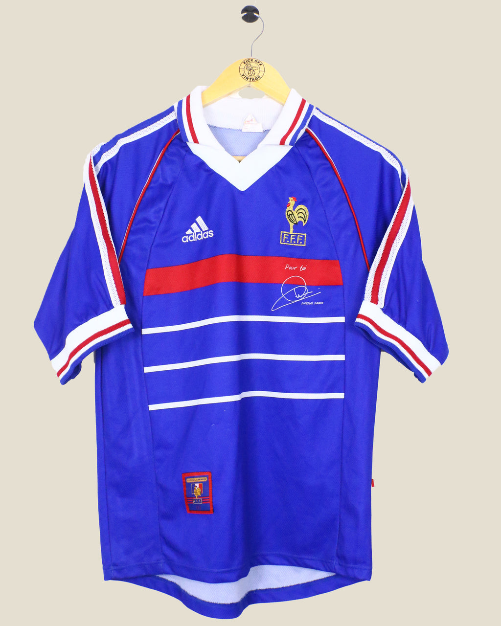 FRANCE 1998 ZIDANE HOME SIGNATURE SHIRT (S) ADIDAS