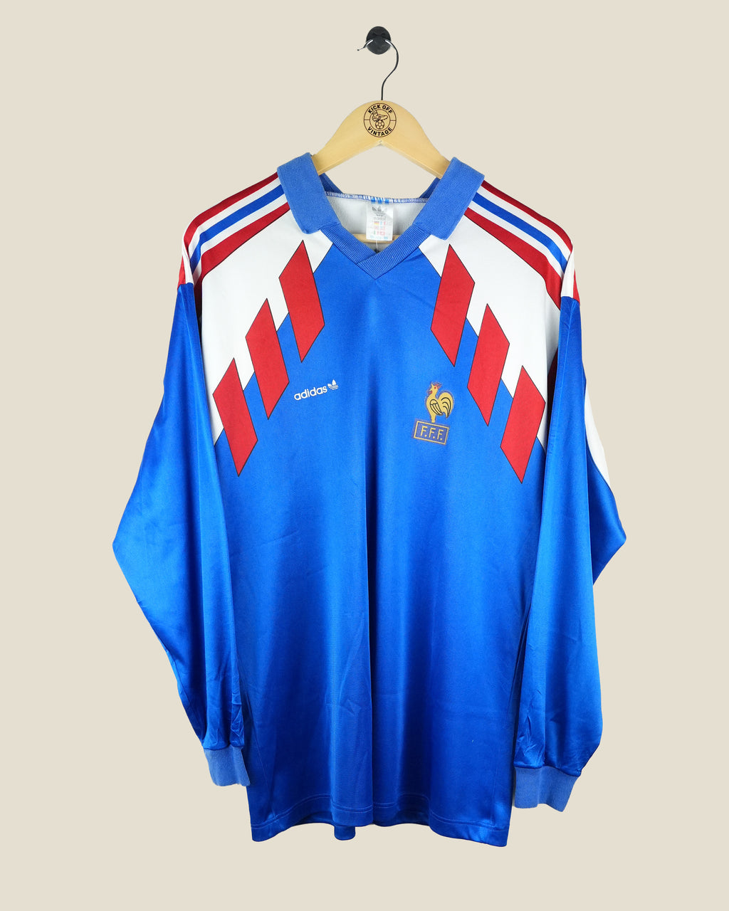 FRANCE 1990/92 HOME L/S SHIRT (L) ADIDAS