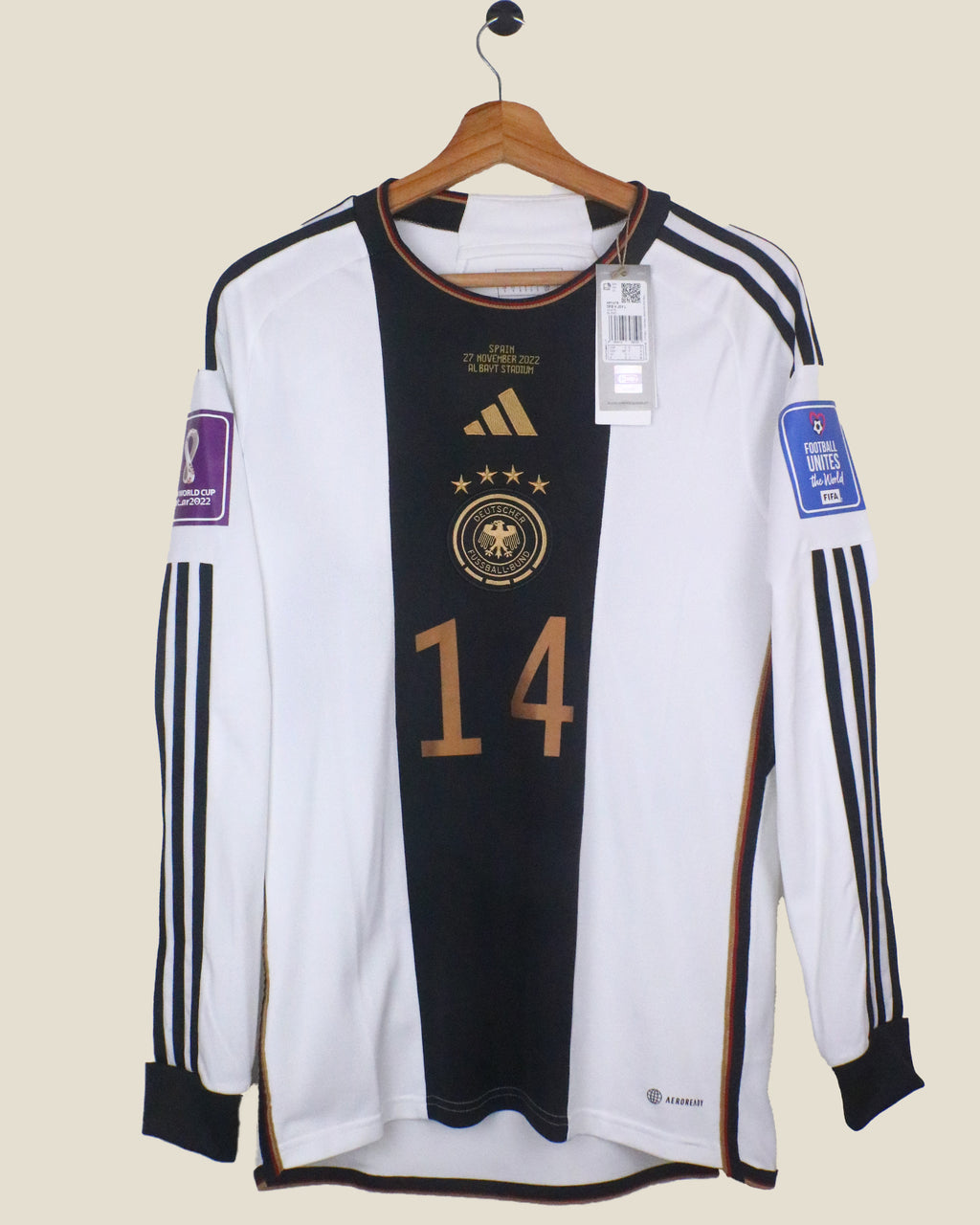 GERMANY 2022 MUSIALA #14 WORLD CUP HOME L/S *BNWT* (S) ADIDAS