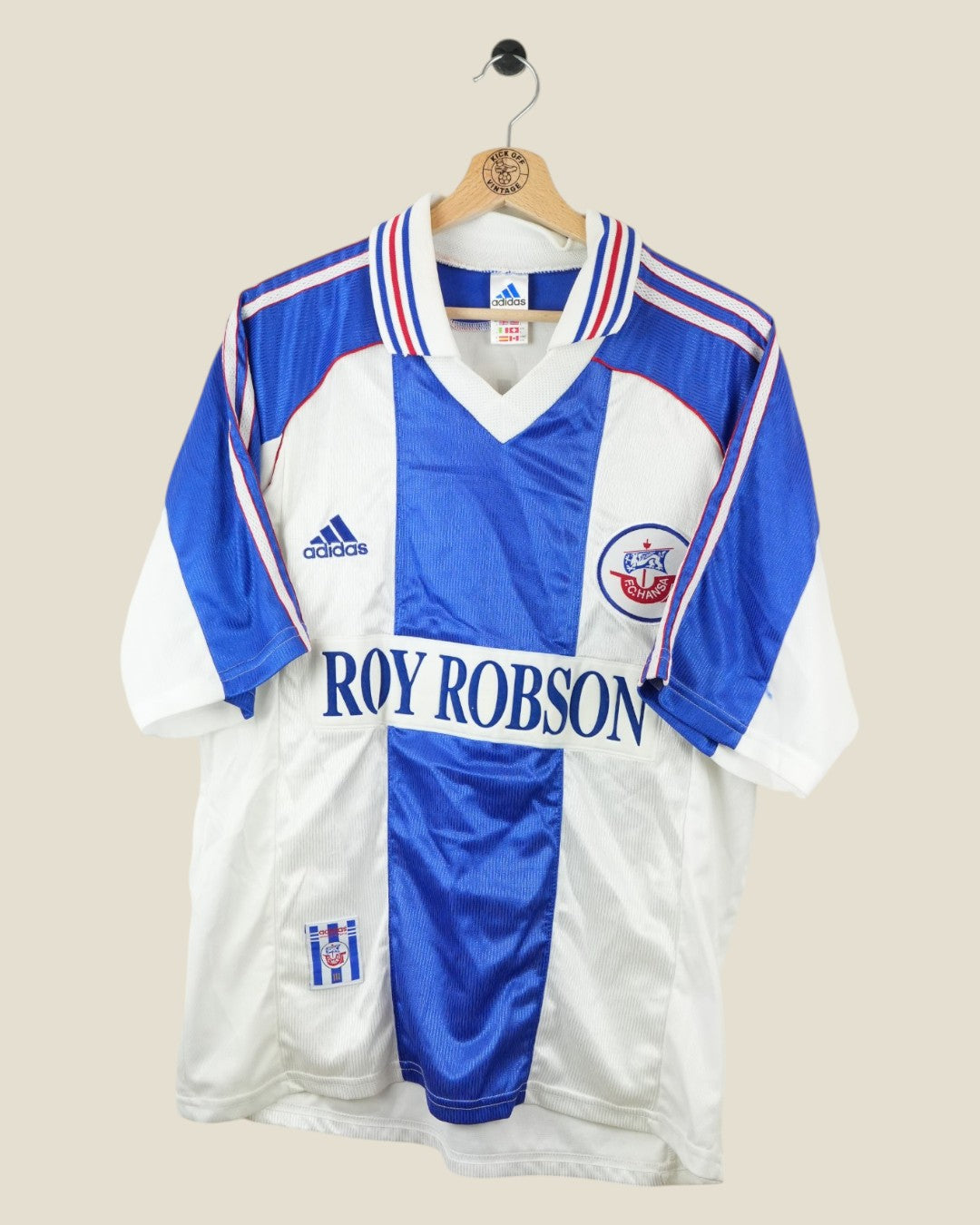 HANSA ROSTOCK 1998/99 NEUVILLE HOME SHIRT (L) ADIDAS