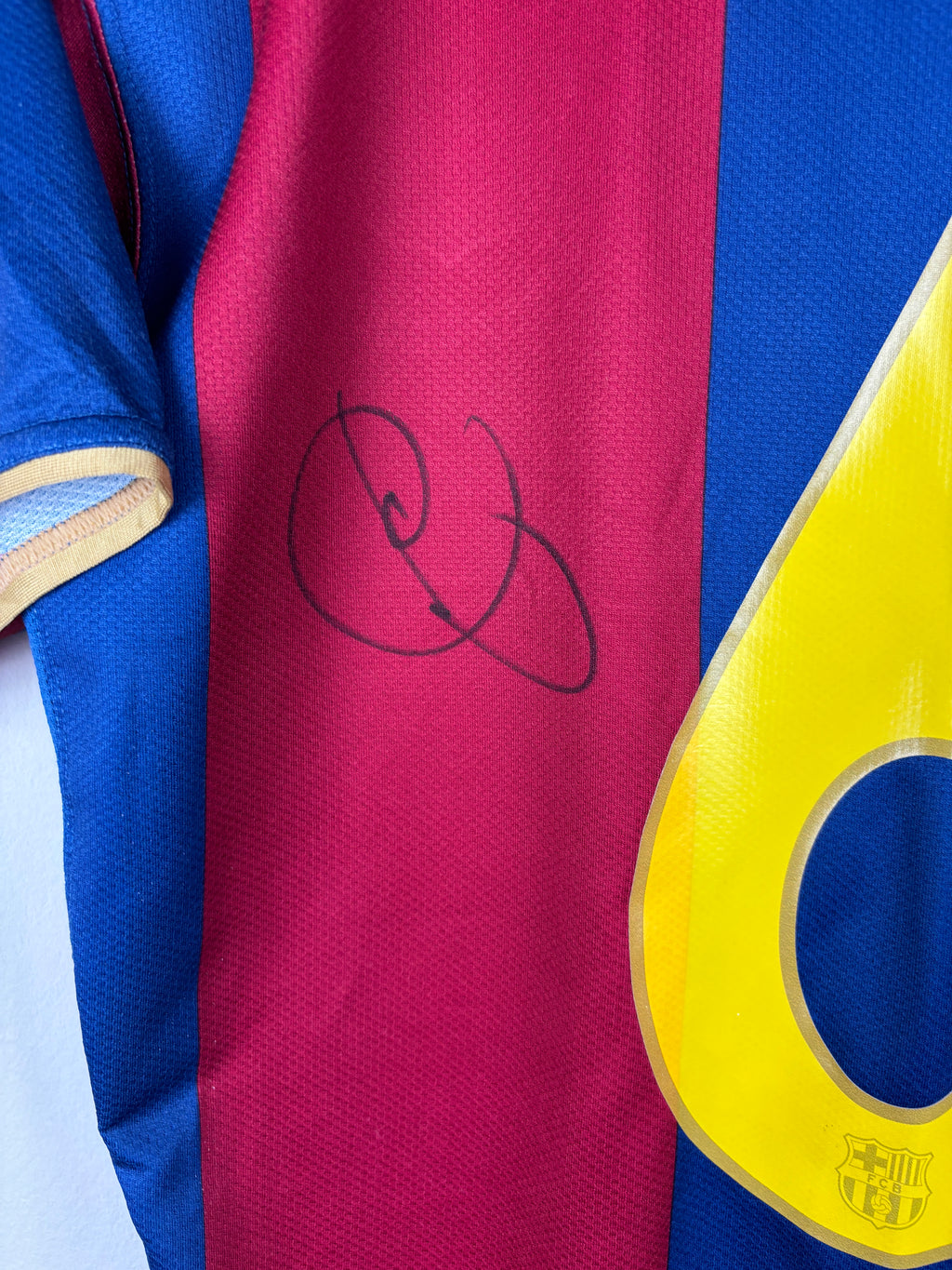 BARCELONA 2007/08 XAVI SIGNATURE HOME SHIRT LA LIGA (L) NIKE