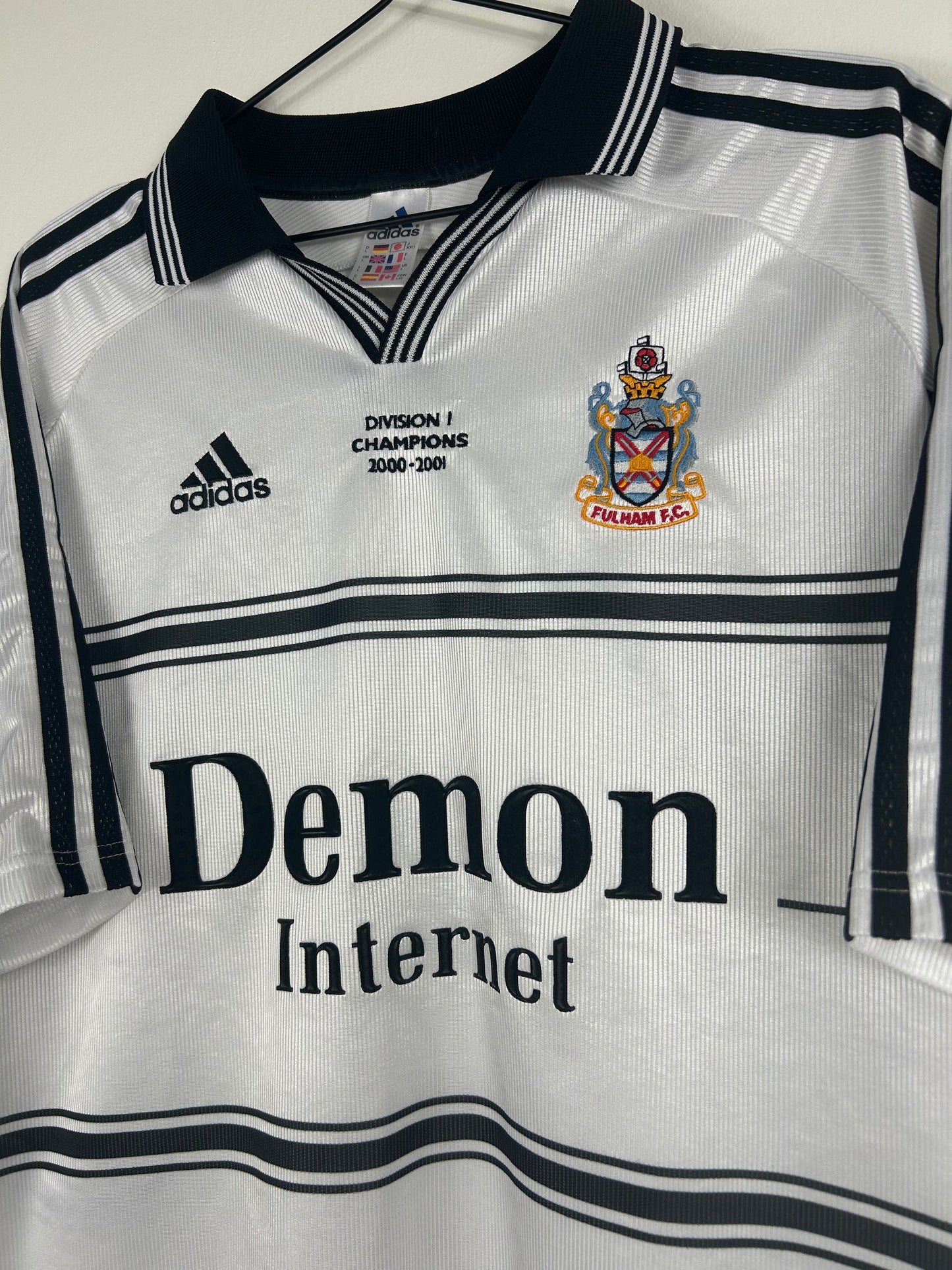 FULHAM 1999/01 'DIVISION ONE CHAMPIONS' HOME SHIRT (L) ADIDAS