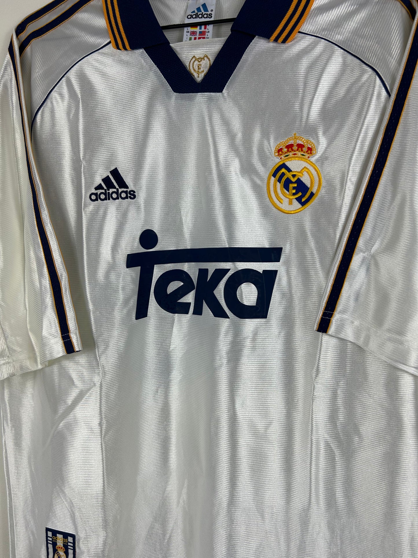 REAL MADRID 1998/00 SEEDORF #10 HOME SHIRT (L) ADIDAS