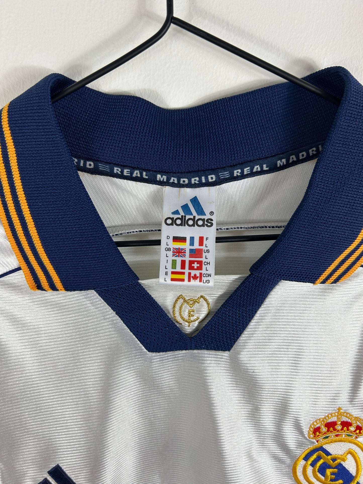 REAL MADRID 1998/00 SEEDORF #10 HOME SHIRT (L) ADIDAS