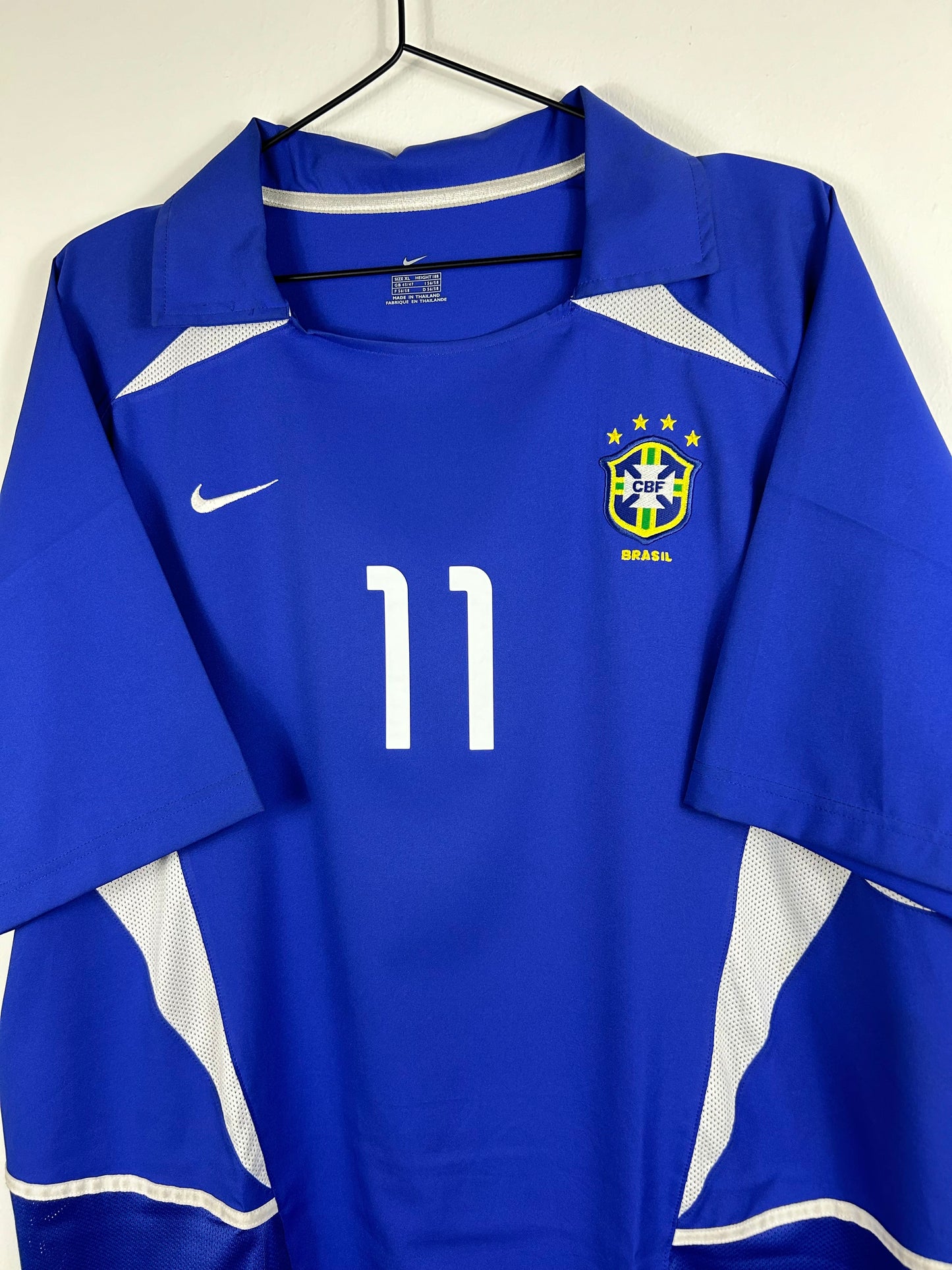 BRAZIL 2002 RONALDINHO #11 AWAY SHIRT (XL) NIKE