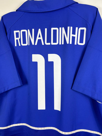 BRAZIL 2002 RONALDINHO #11 AWAY SHIRT (XL) NIKE