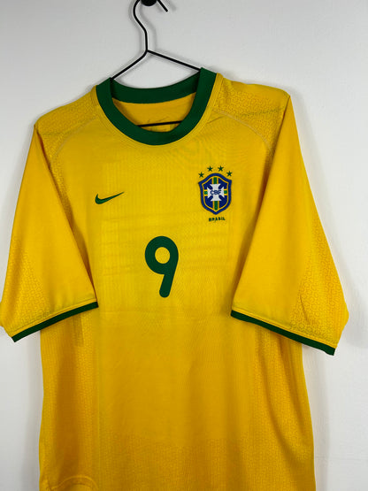 BRAZIL 2000 RONALDO #9 HOME SHIRT (M) NIKE