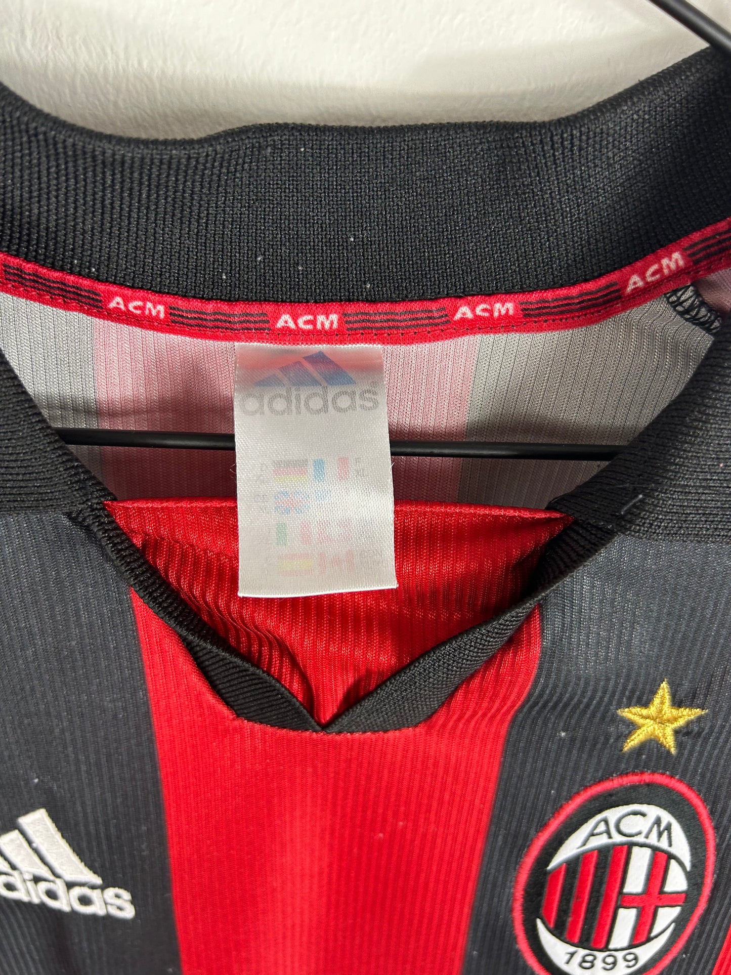 AC MILAN 1998/99 HOME SHIRT (L) ADIDAS