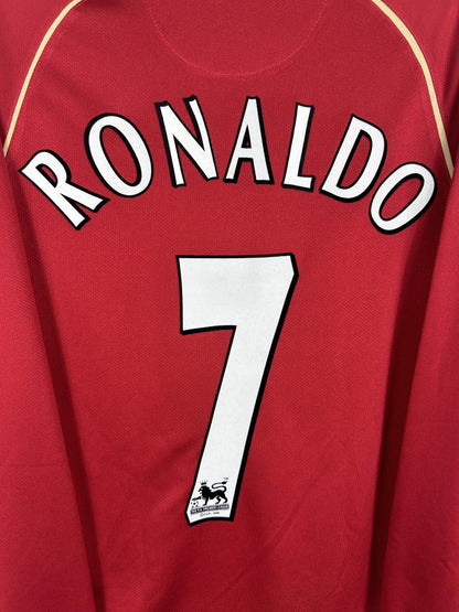 MANCHESTER UNITED 2006/07 RONALDO #7 HOME LONG SLEEVE SHIRT (M) NIKE