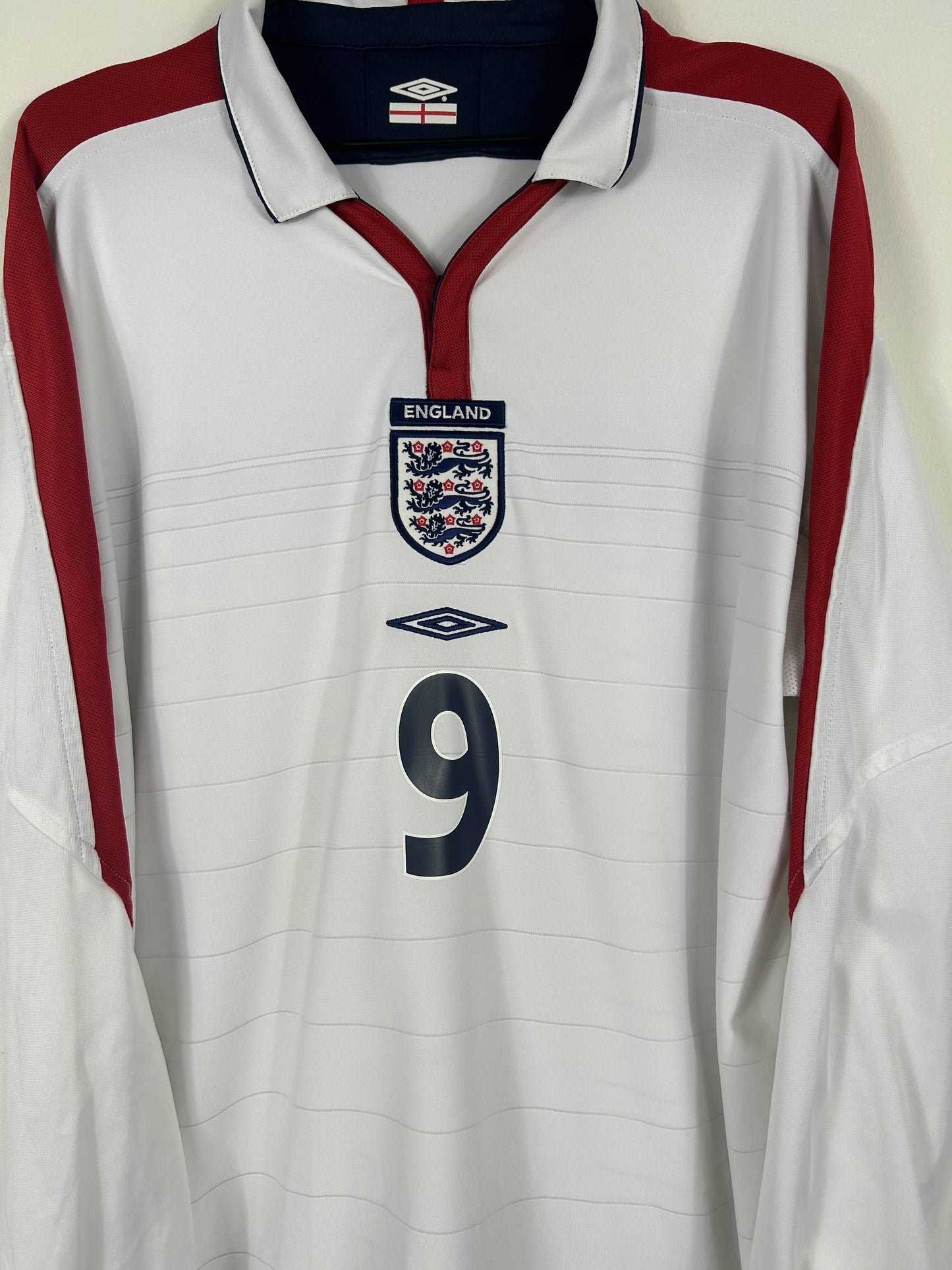 ENGLAND 2004 ROONEY #9 HOME LONG SLEEVE (XL) UMBRO