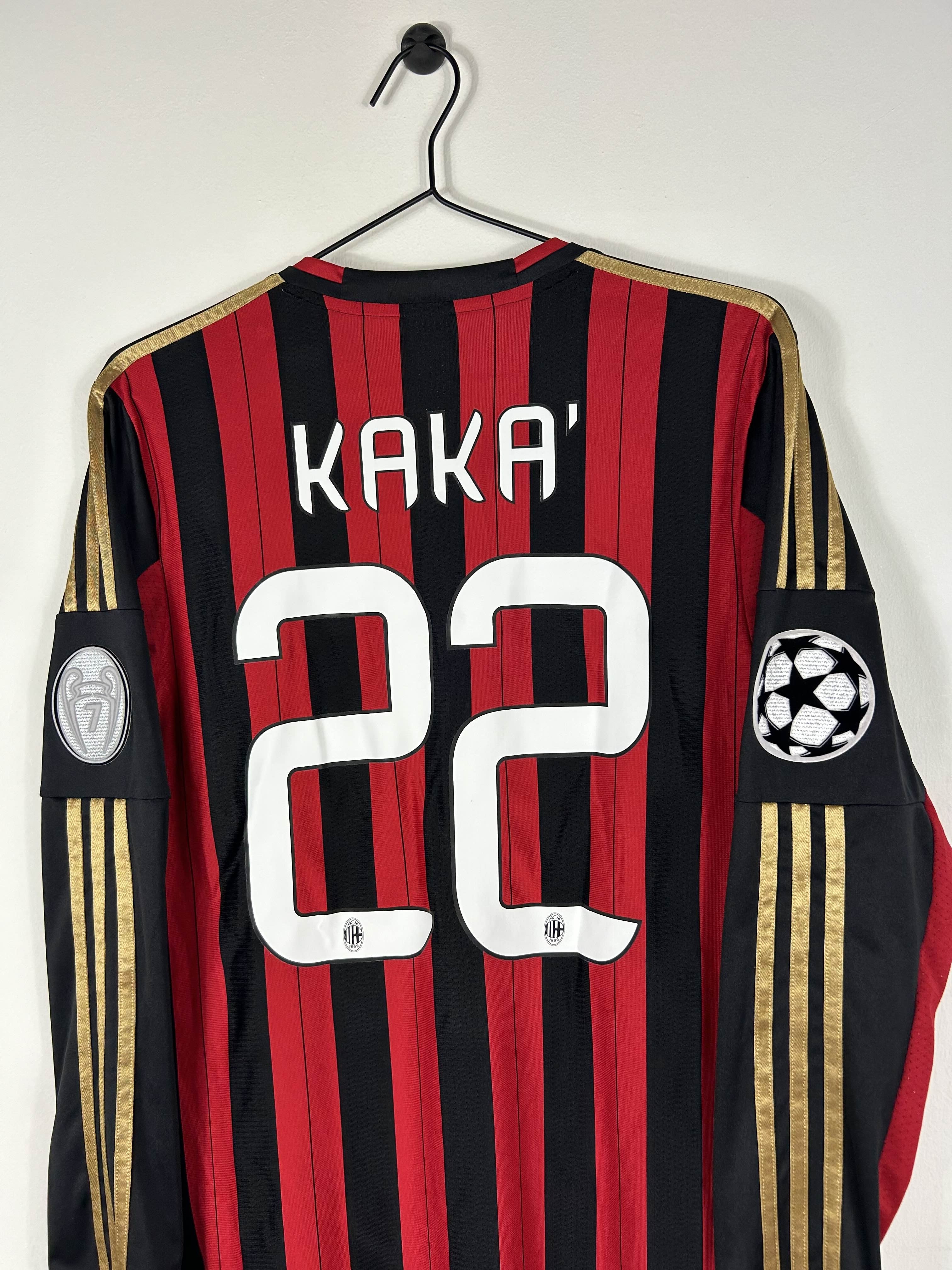 AC MILAN 2013/14 KAKA' #22 UCL LONG SLEEVE HOME SHIRT (M) ADIDAS
