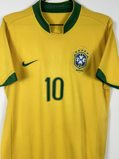 BRAZIL 2006 RONALDINHO #10 HOME SHIRT (M) NIKE