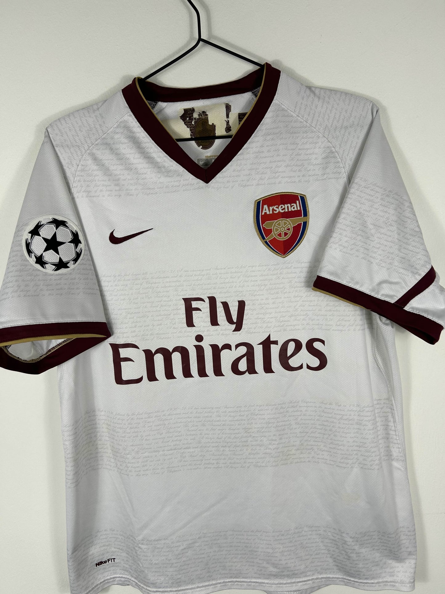 ARSENAL 2007/08 FABREGAS #4 UCL AWAY SHIRT (M) NIKE