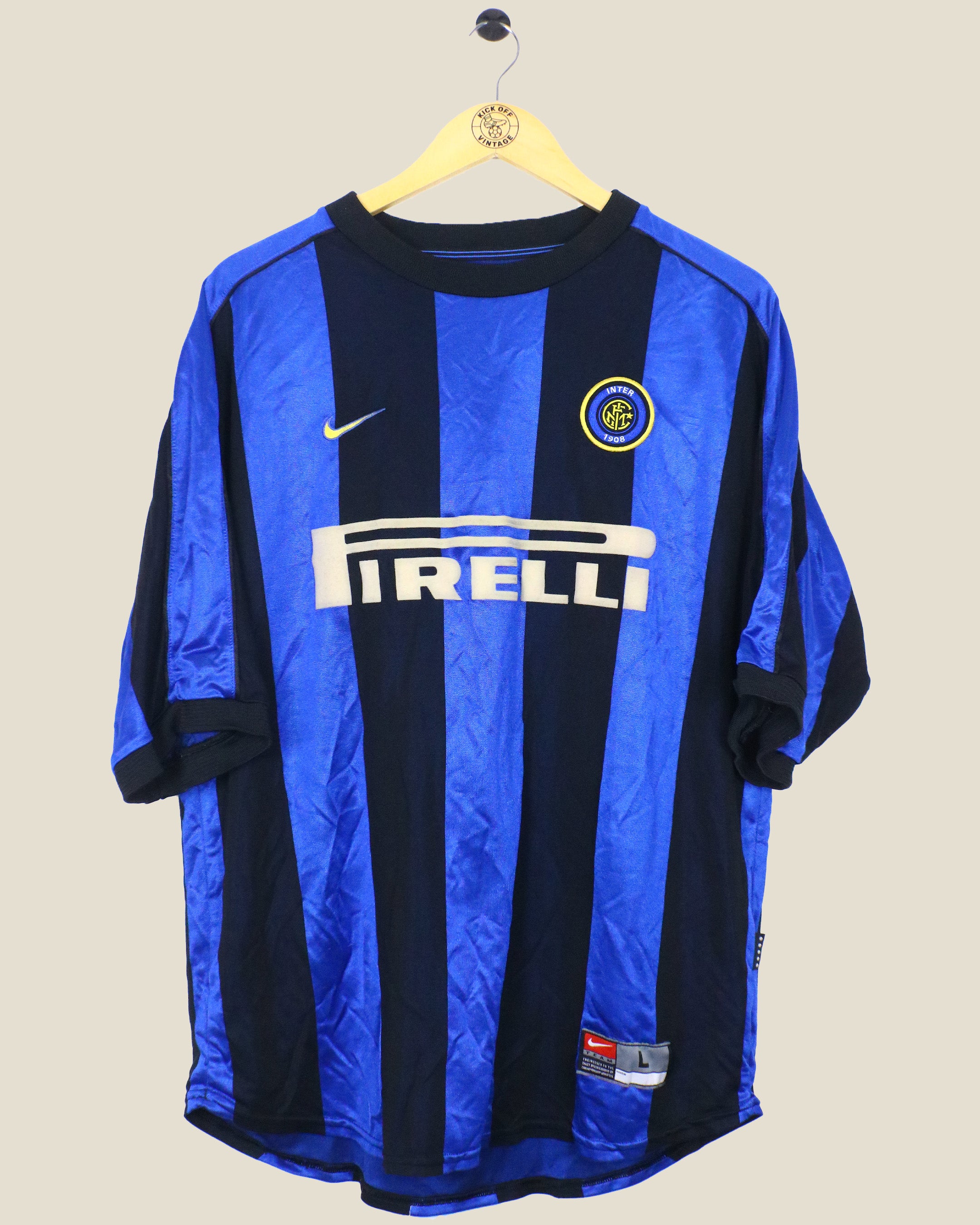 INTER MILAN 1999/00 ZAMORANO HOME SHIRT (L) NIKE
