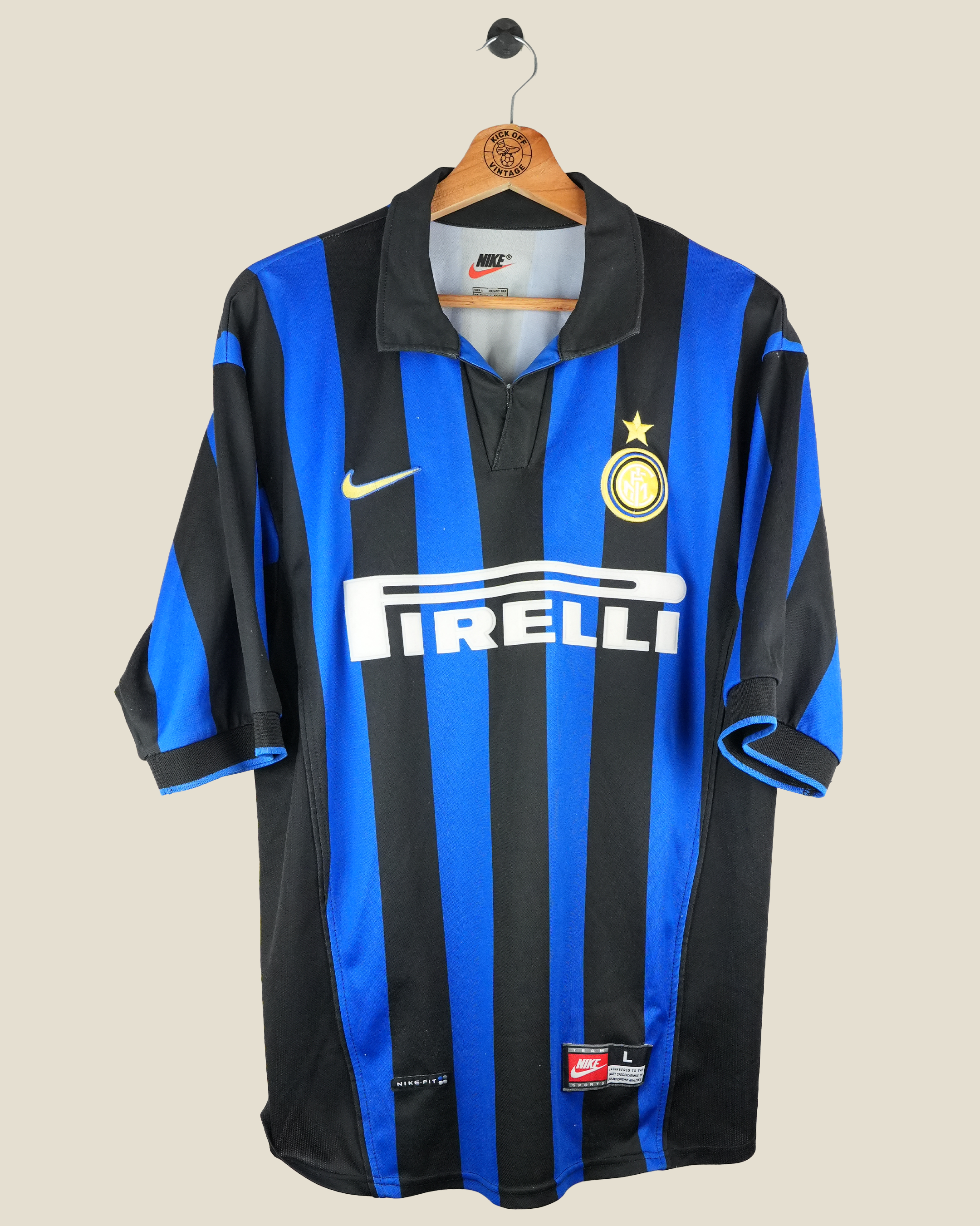 INTER MILAN 1998/99 ZAMORANO HOME SHIRT (L) NIKE