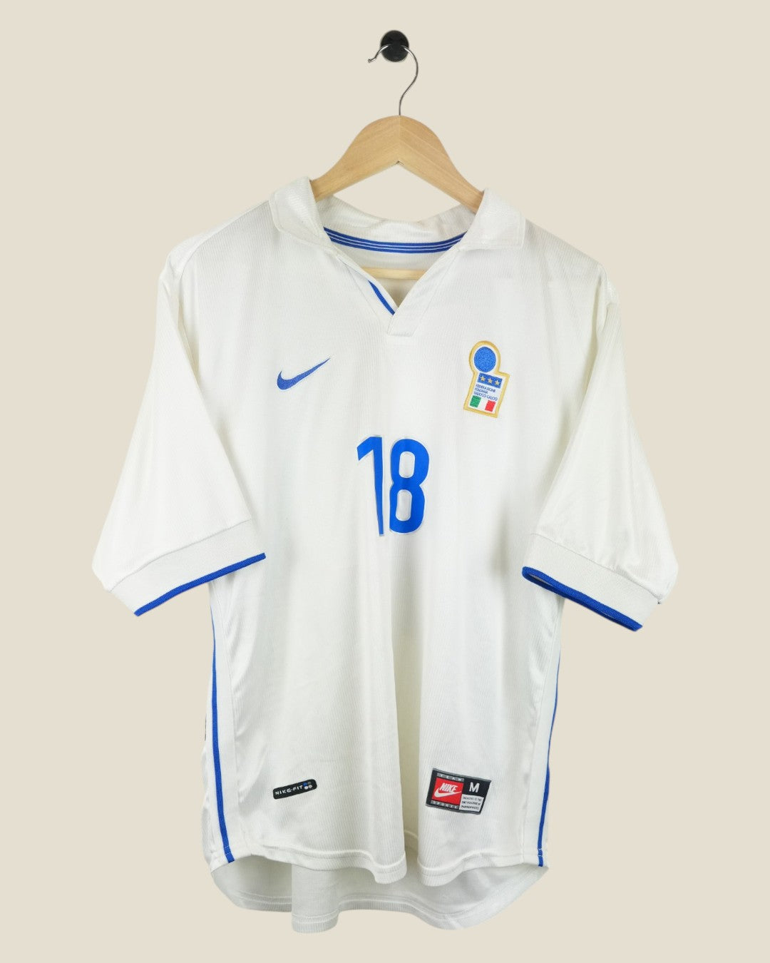 ITALY 1998 BAGGIO AWAY SHIRT (M) NIKE