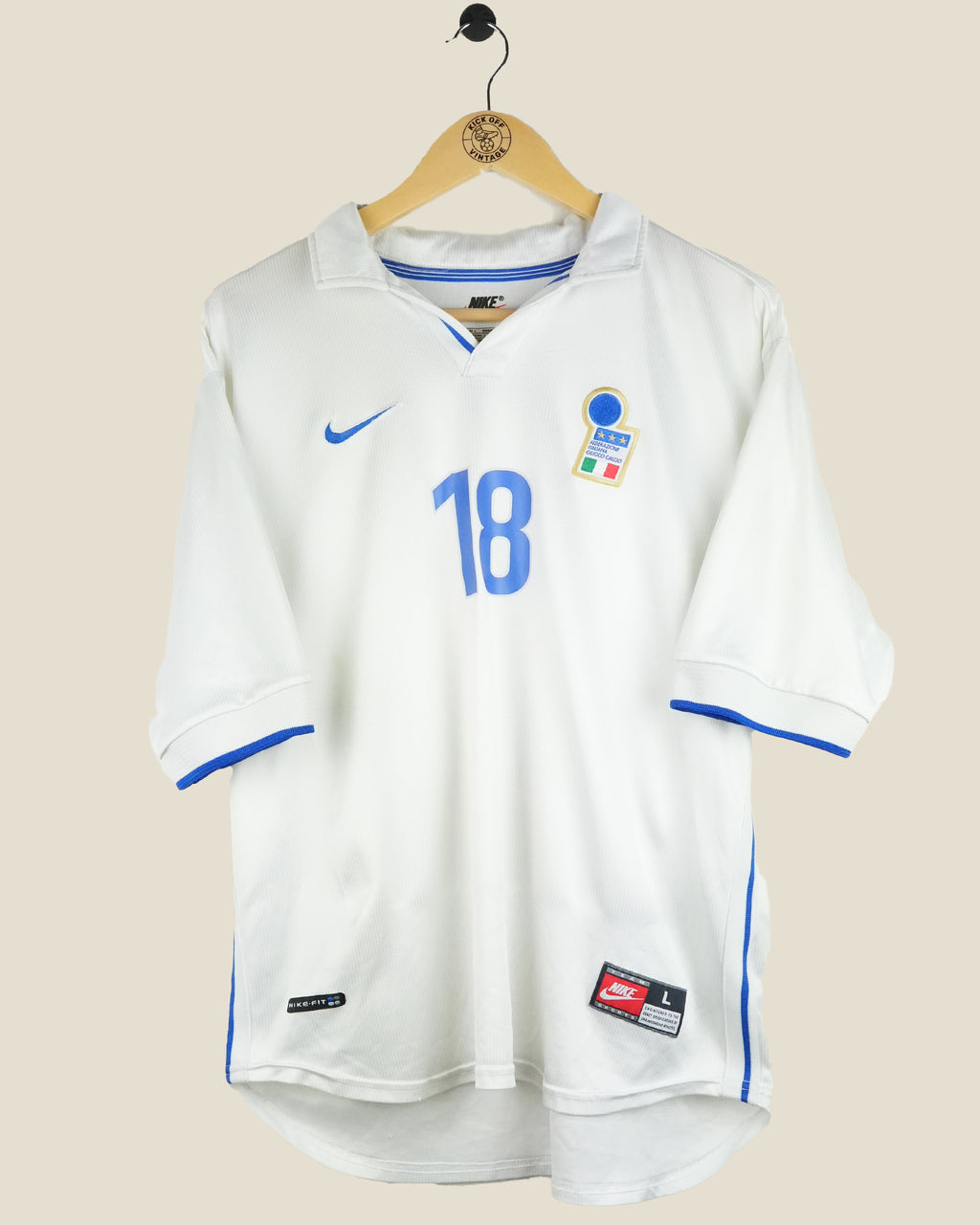 ITALY 1998 BAGGIO AWAY SHIRT (L) NIKE