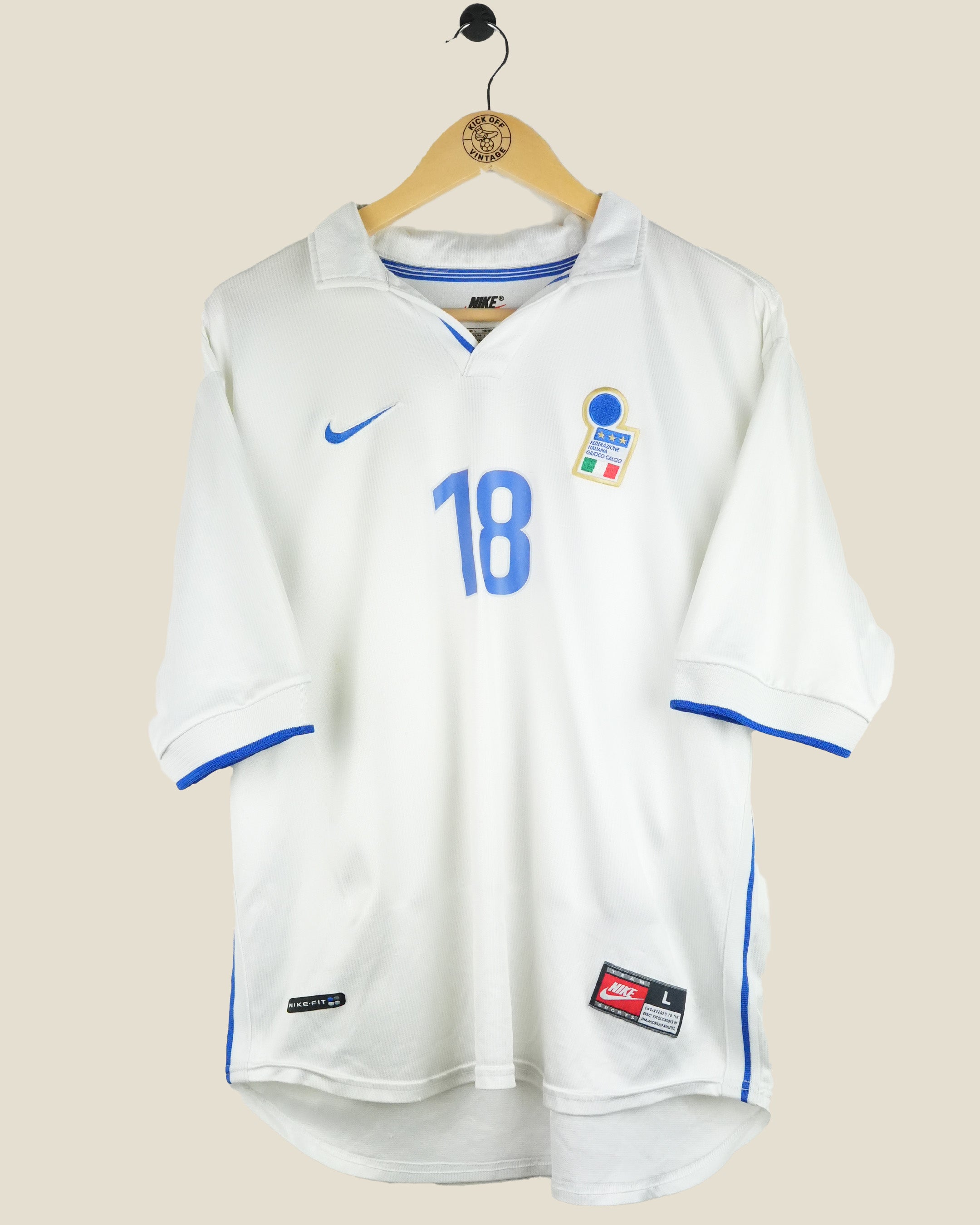 ITALY 1998 BAGGIO AWAY SHIRT (L) NIKE