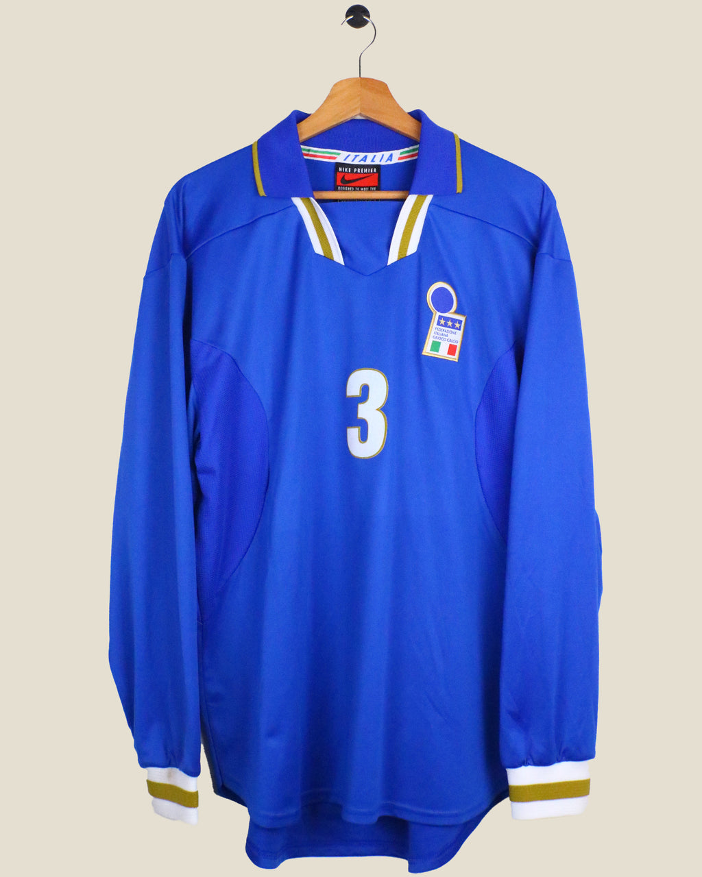 ITALY  1996 MALDINI #3 PLAYER ISSUE HOME (XL) NIKE