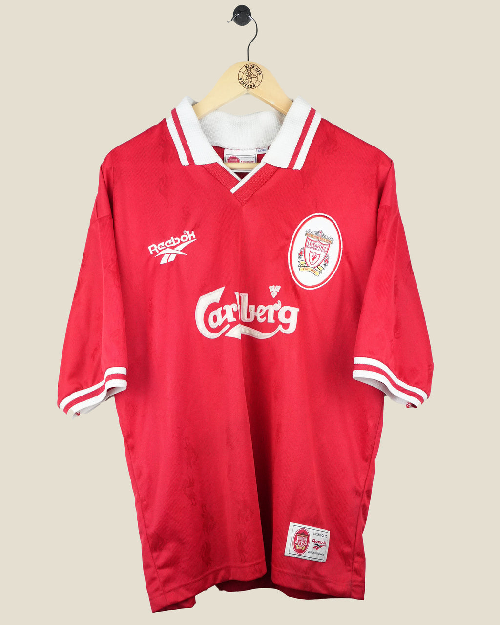 LIVERPOOL 1996/98 BARNES HOME SHIRT (L) REEBOK