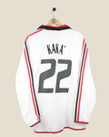AC MILAN 2003/04 KAKA AWAY PLAYER ISSUE L/S WITH ORIGINAL TAGS SHIRT (XL) ADIDAS
