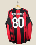 AC MILAN 2010/11 RONALDINHO HOME L/S SHIRT (L) ADIDAS