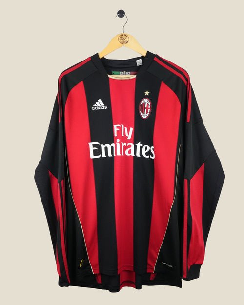 AC MILAN 2010/11 RONALDINHO HOME L/S SHIRT (L) ADIDAS