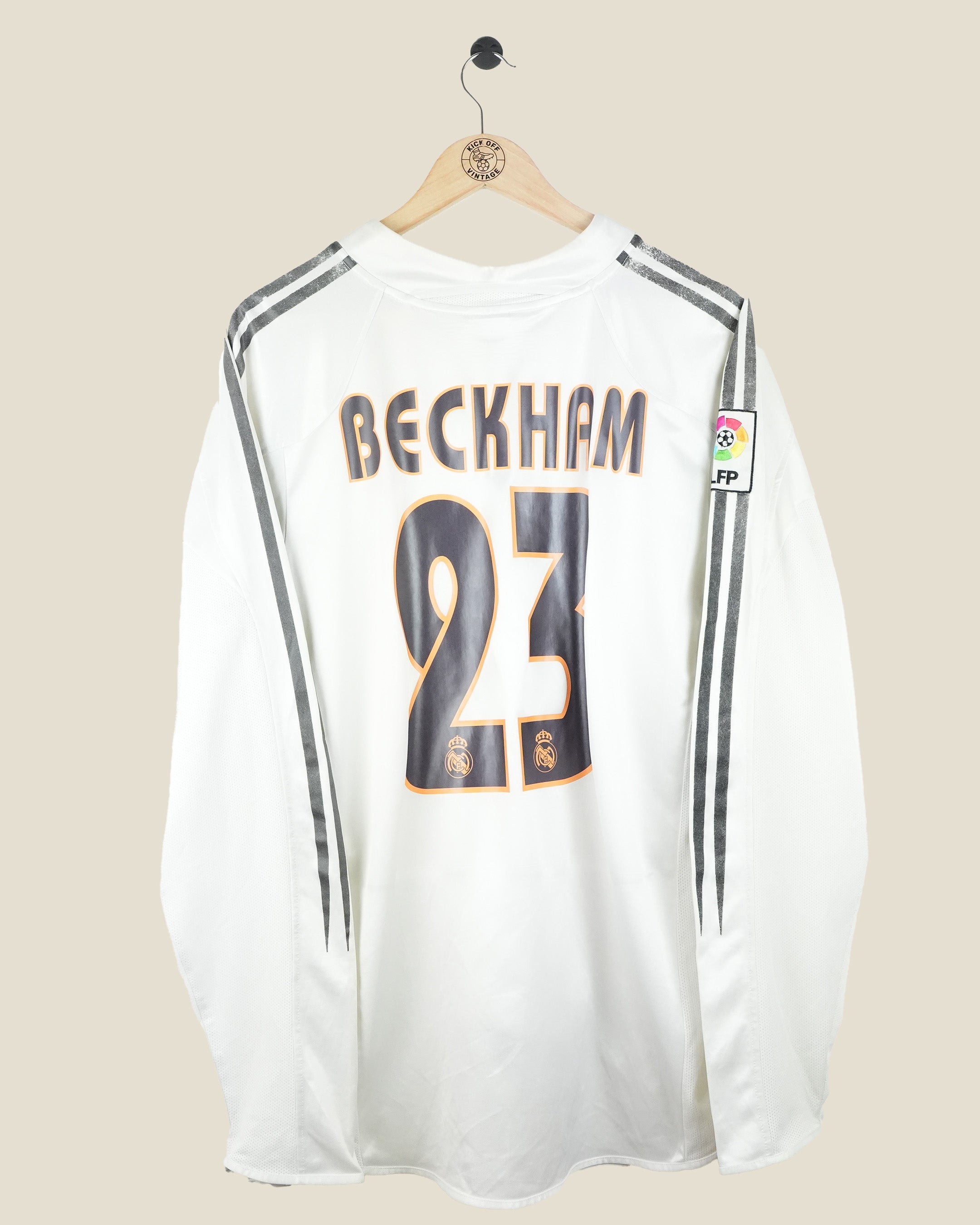 REAL MADRID 2004/05 BECKHAM HOME L/S SHIRT (L) ADIDAS