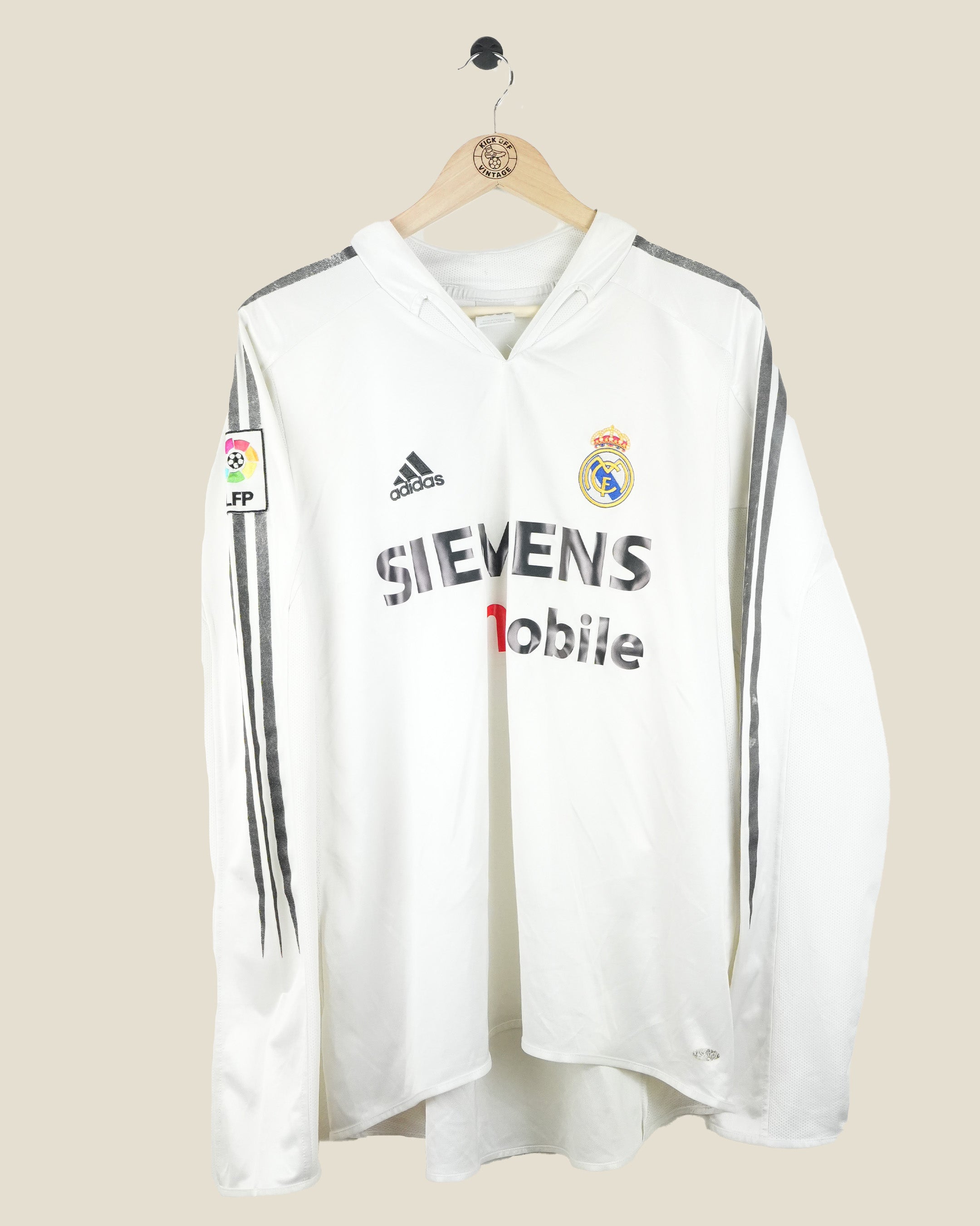 REAL MADRID 2004/05 BECKHAM HOME L/S SHIRT (L) ADIDAS