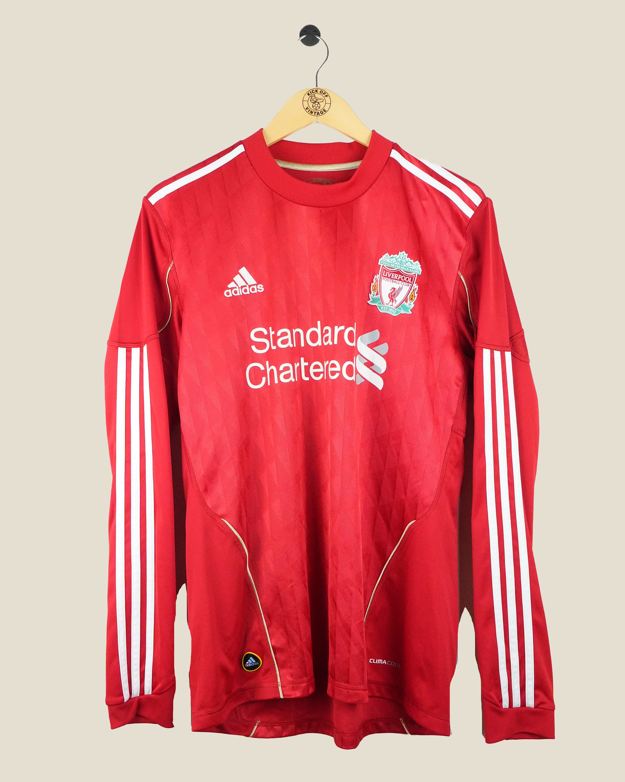LIVERPOOL 2010/12 SUAREZ HOME L/S SHIRT (M) ADIDAS