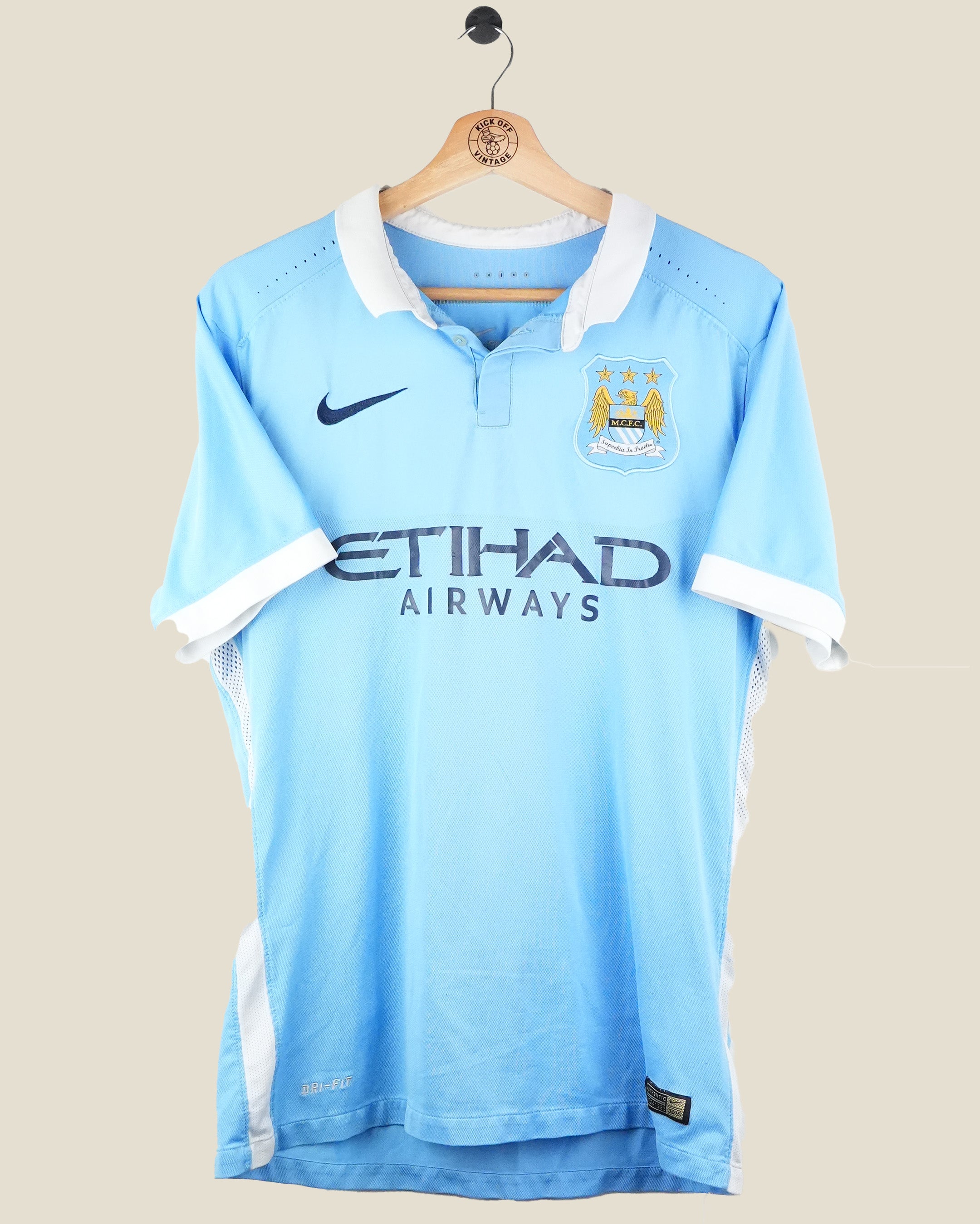 MANCHESTER CITY 2015/16 AGUERO HOME SHIRT (L) NIKE