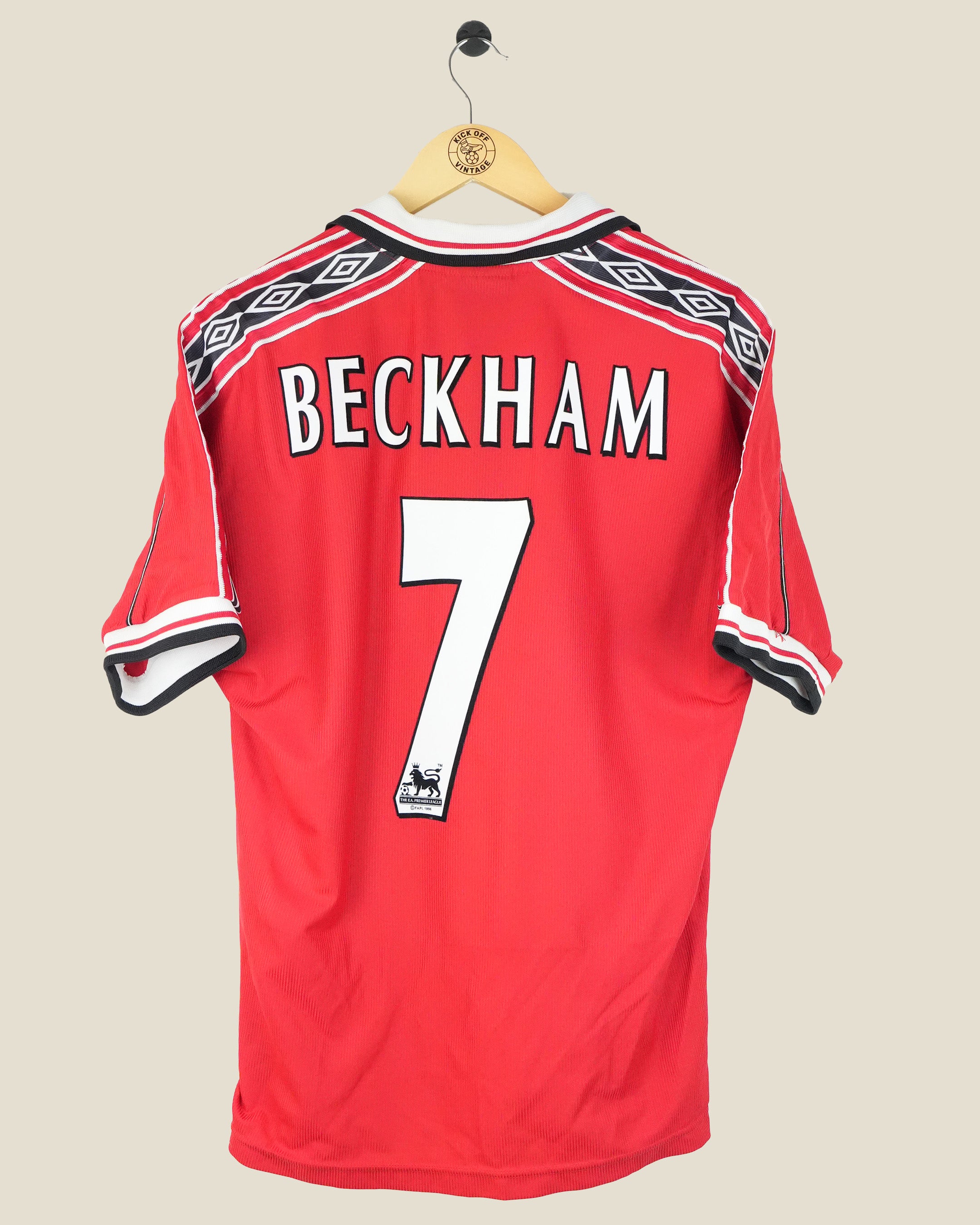 MANCHESTER UNITED 1998/99 BECKHAM HOME SHIRT (L) UMBRO